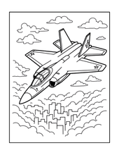 Load image into Gallery viewer, Military Jet Fighter Plane Coloring Book for Kids Adults Boys Girls: 50 Pages Single Sided F-35 Lightning Fighter Jet Airplane Coloring Book
