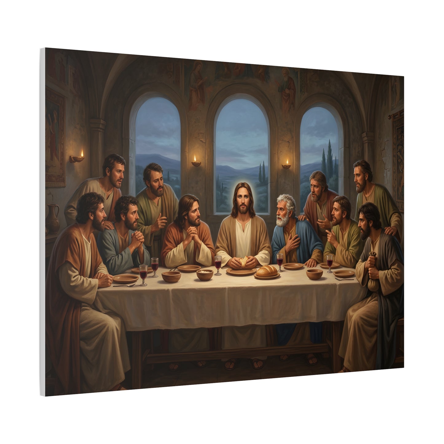 Cool Last Supper Canvas Wall Art Print Large Religious Biblical Faith Home Decor Christian Wall Art Ready to Hang for Living Room