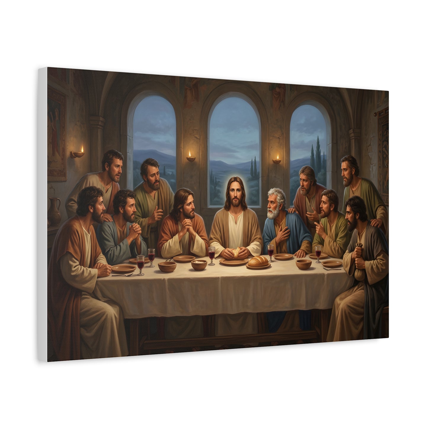 Cool Last Supper Canvas Wall Art Print Large Religious Biblical Faith Home Decor Christian Wall Art Ready to Hang for Living Room