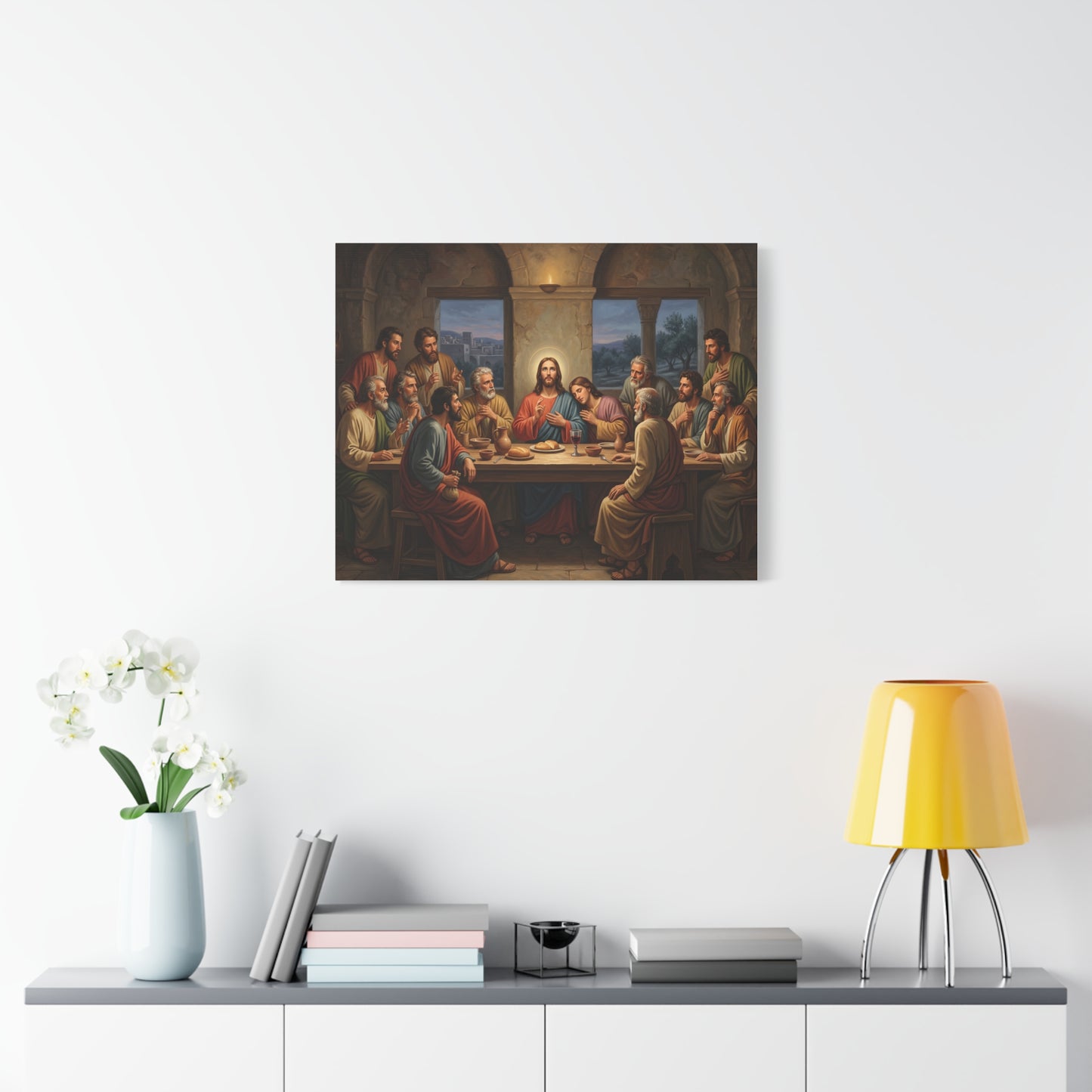 Cool Last Supper Canvas Wall Art Print Large Religious Biblical Faith Home Decor Christian Wall Art Ready to Hang for Living Room
