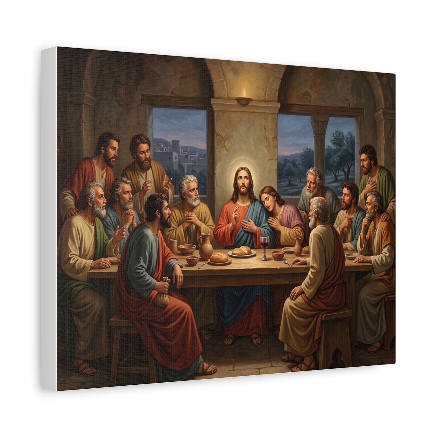 Cool Last Supper Canvas Wall Art Print Large Religious Biblical Faith Home Decor Christian Wall Art Ready to Hang for Living Room