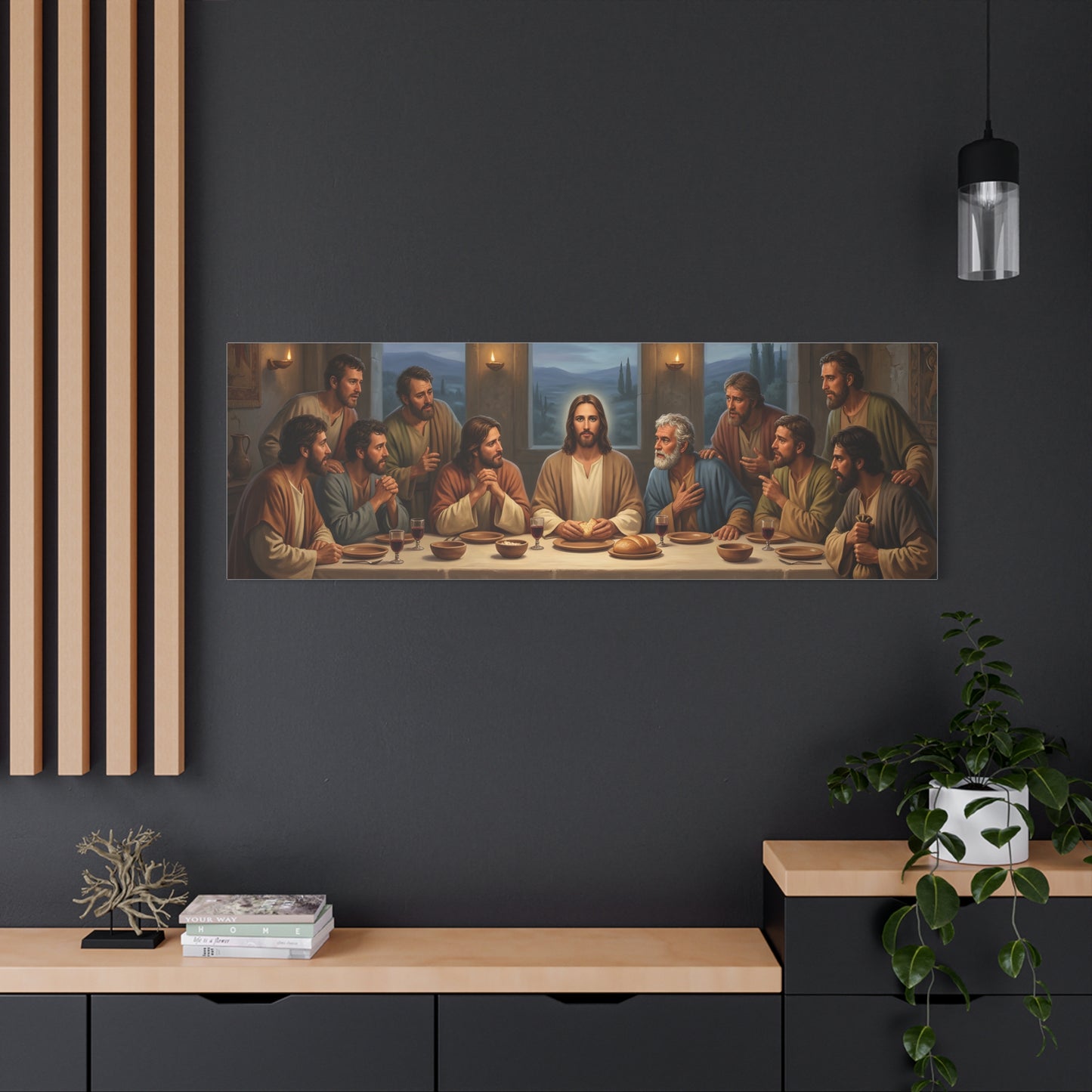 Cool Last Supper Canvas Wall Art Print Large Religious Biblical Faith Home Decor Christian Wall Art Ready to Hang for Living Room