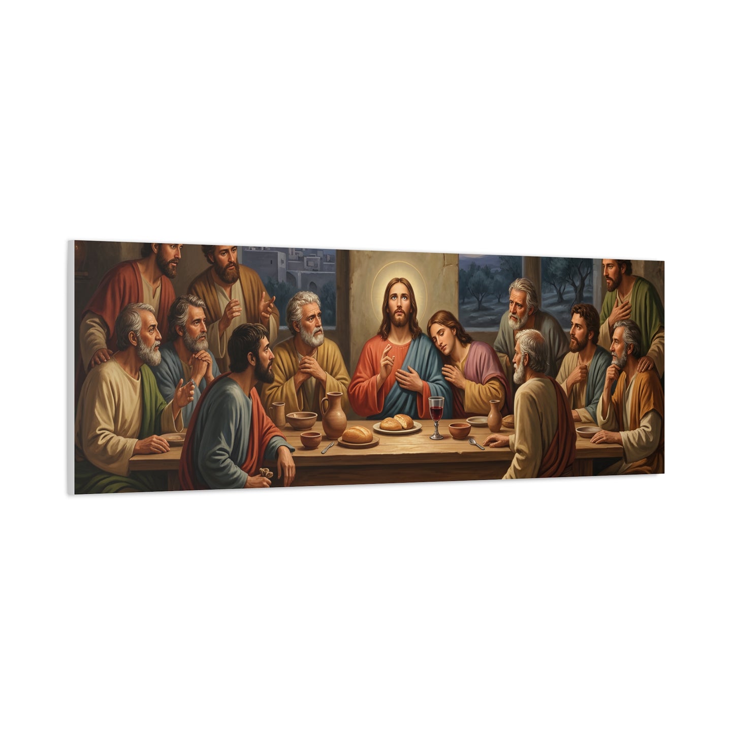 Cool Last Supper Canvas Wall Art Print Large Religious Biblical Faith Home Decor Christian Wall Art Ready to Hang for Living Room