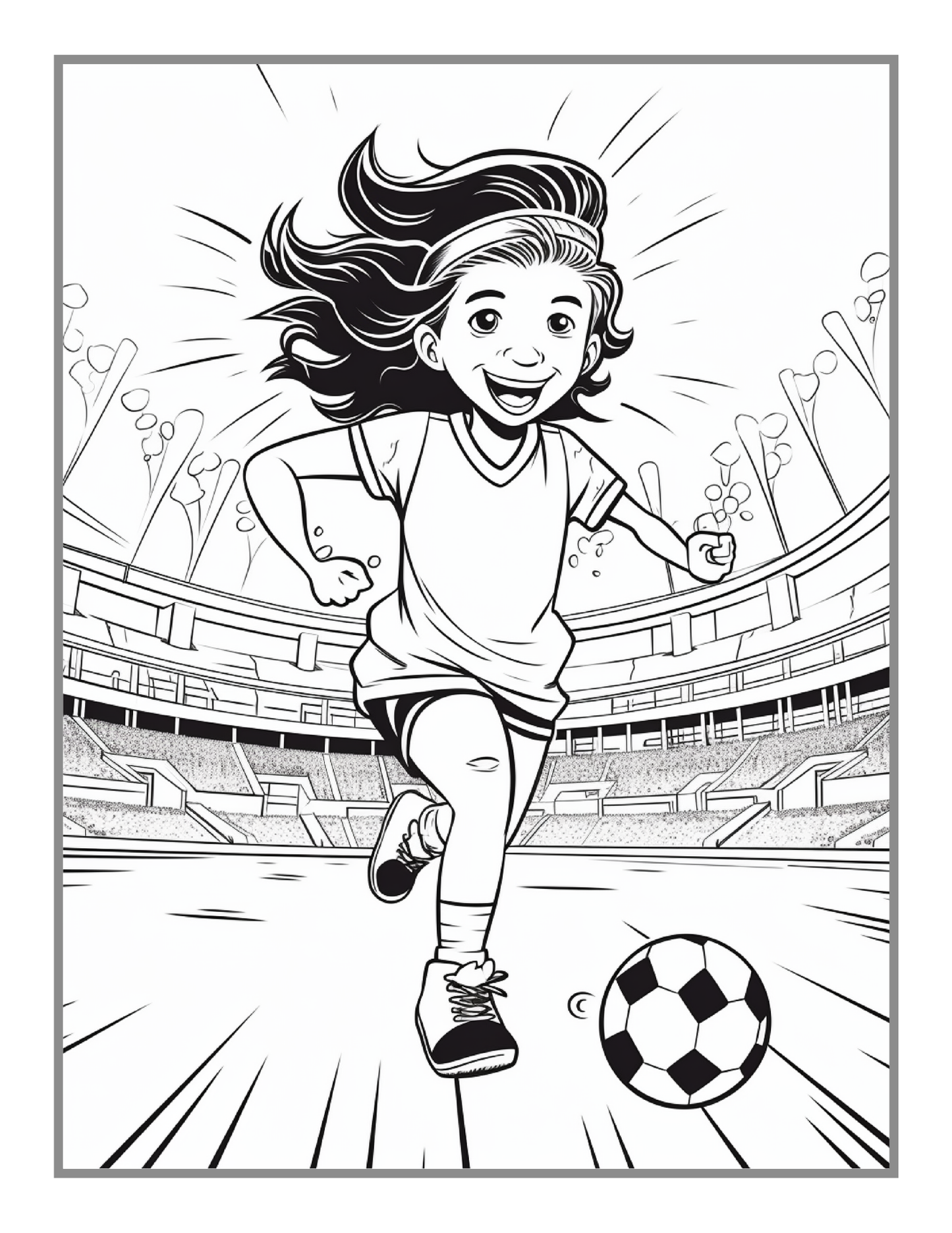 50 Pages Soccer Football Player Coloring Book Holiday Birthday Gift for Adults Kids Women Girls Teens Youth Soccer Coloring Activity Sheets