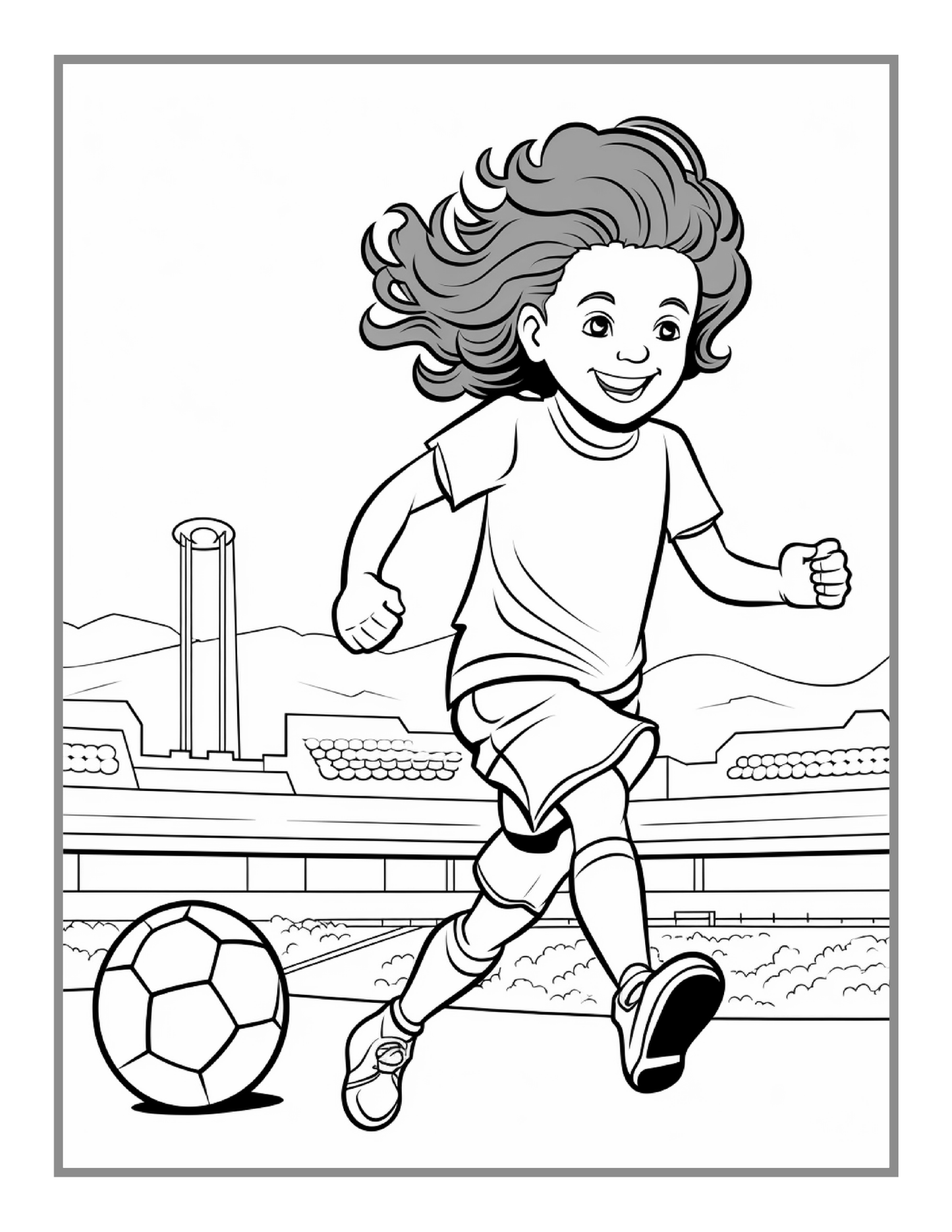 Soccer Football Player Coloring Book Holiday Birthday Gift for Adults Kids Women Girls Teens Youth 50 Pages Soccer Coloring Activity Sheets