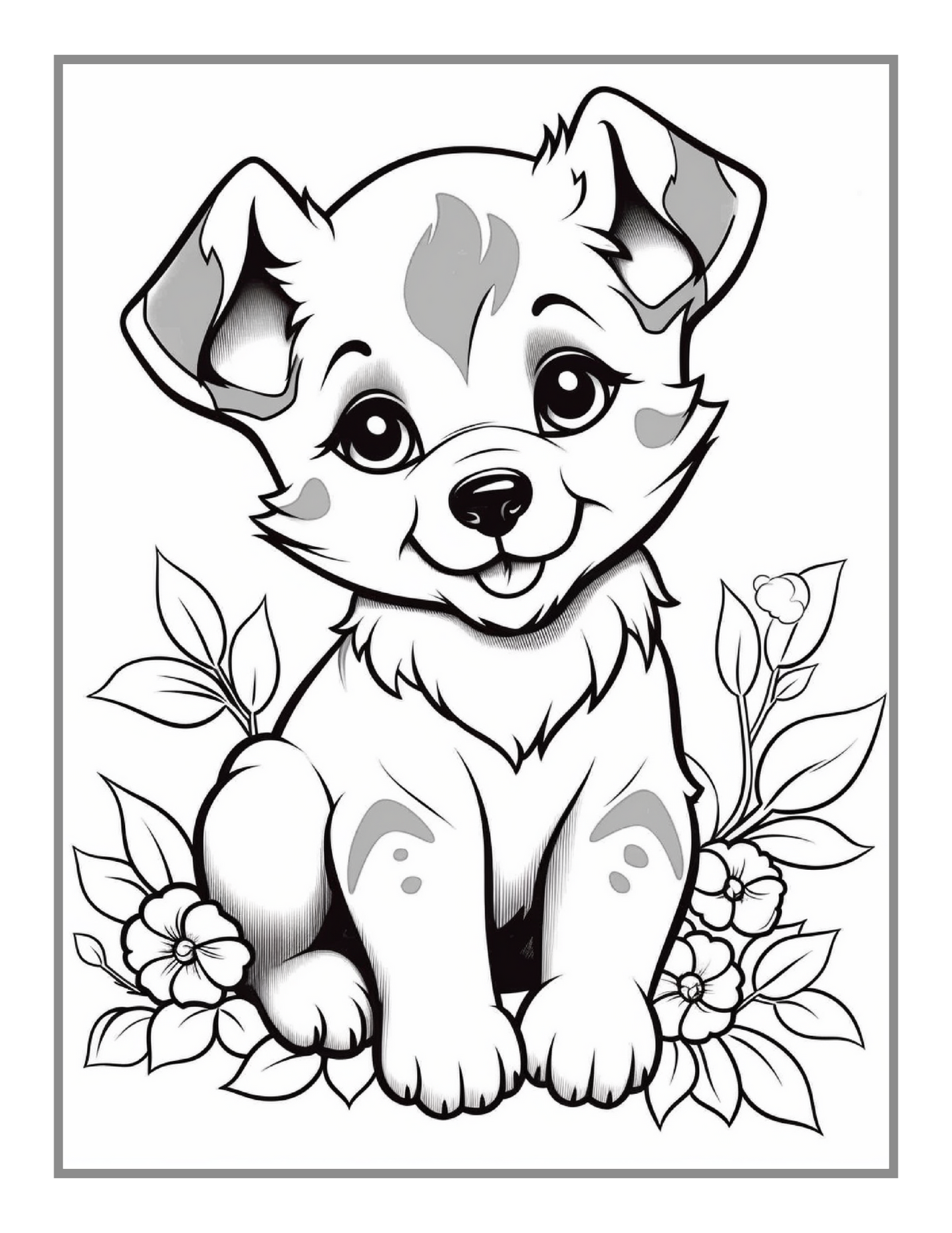 50 Pages Cute Dog Puppy Lover Coloring Book Gift for Adults Kids Boys Girls Teens Men Women Birthday Holiday Present Pet Owner Coloring Book