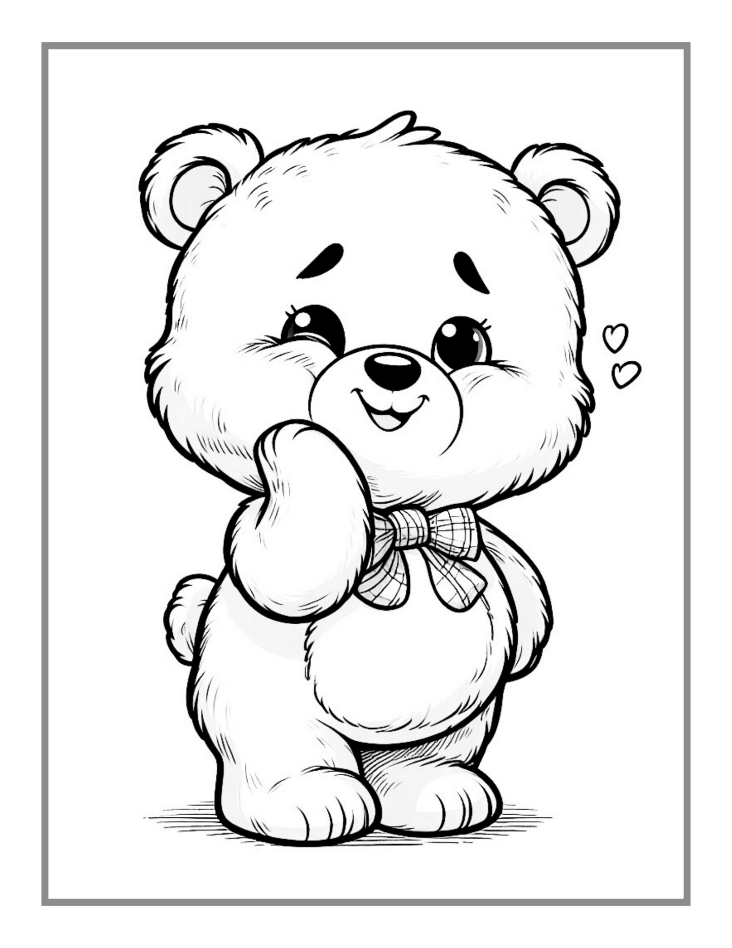 50 Pages Cute Teddy Bear Coloring Book Gift for Adults Kids Men Women Boys Girls Teens Funny Teddy Bear Coloring Activity Book for Students