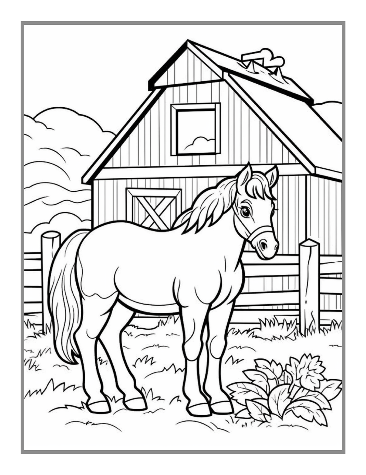 50 Pages Cute Farm Animals Coloring Book Gift for Adults Kids Men Women Boys Girls Children Bold Easy Farm Coloring Activity Book for Kids