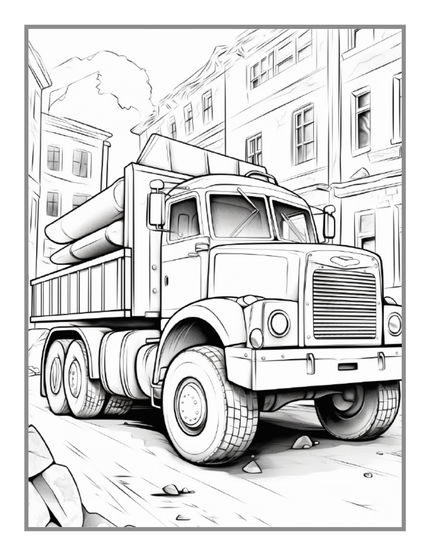 Construction Vehicle Coloring Book Gift for Men Women Adults Kids Boys Girls Teens Children 50 Pages Construction Truck Coloring Pages