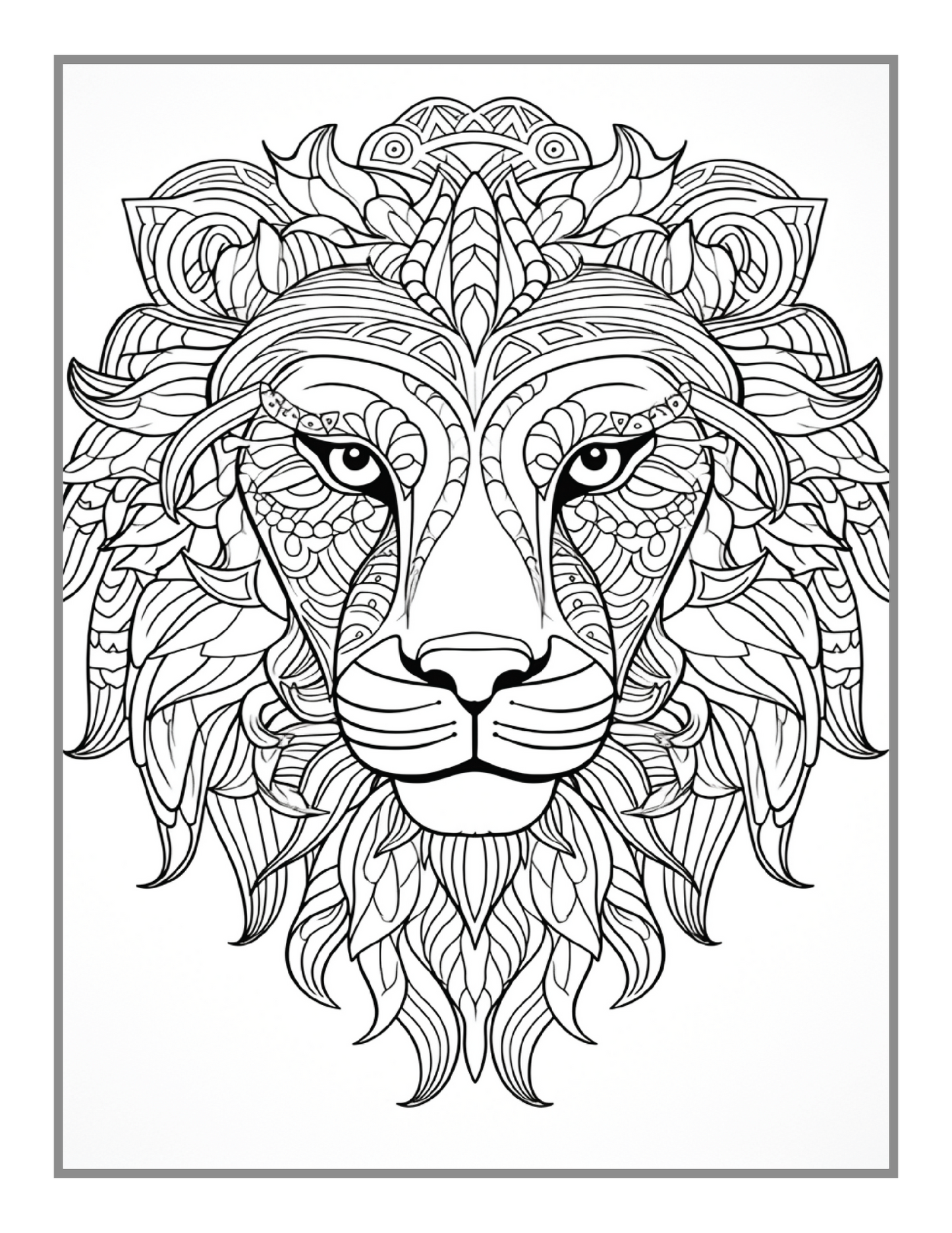 50 Pages Bold and Easy Animal Mandala Coloring Book Gift for Adults Kids Men Women Boys Girls Teens Youth Wild Animal Lover Animal Mandala