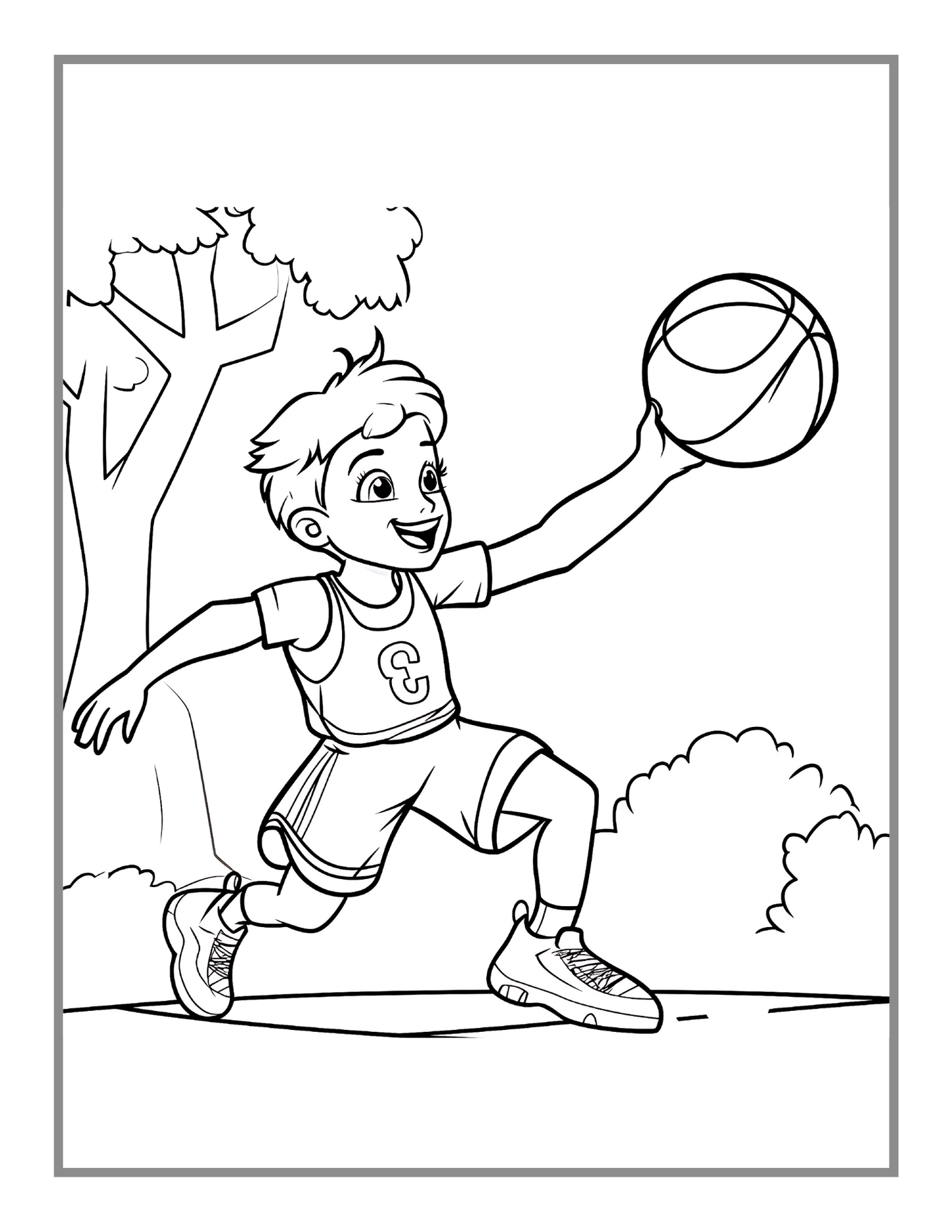 50 Pages Basketball Coloring Book Gift for Adults Kids Men Women Boys Girls Teens Youth Basketball Player Coloring Activity Book