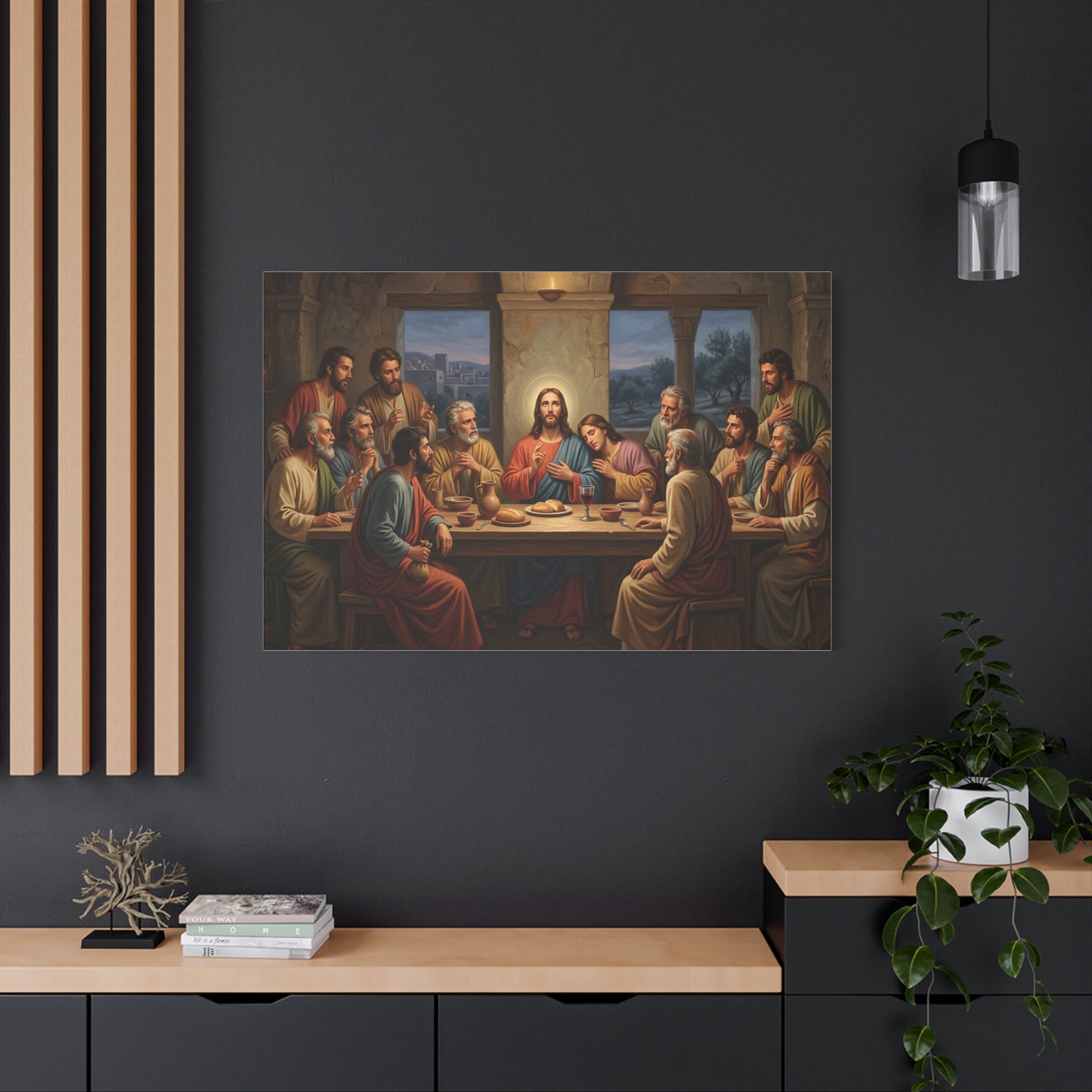 Cool Last Supper Canvas Wall Art Print Large Religious Biblical Faith Home Decor Christian Wall Art Ready to Hang for Living Room