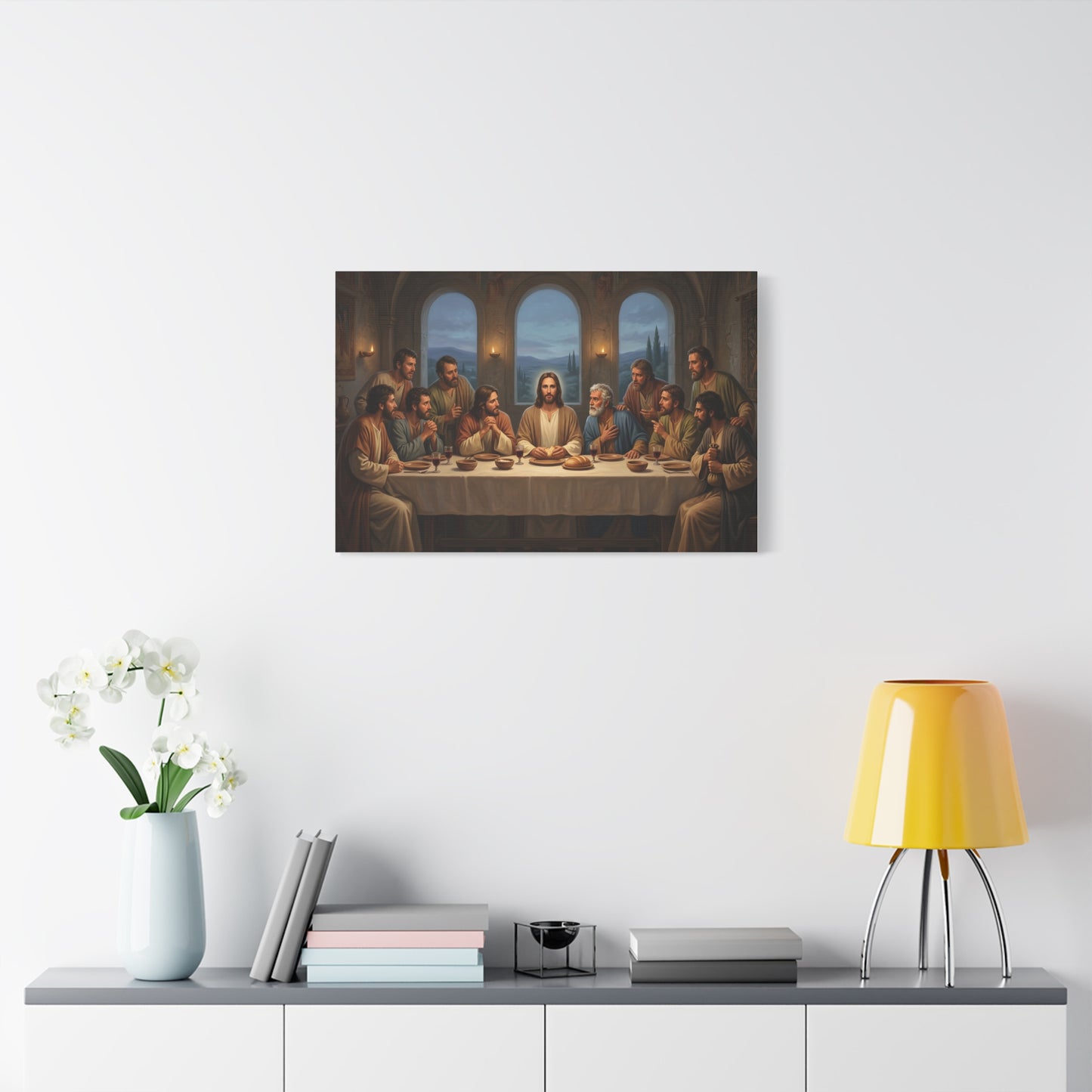 Cool Last Supper Canvas Wall Art Print Large Religious Biblical Faith Home Decor Christian Wall Art Ready to Hang for Living Room
