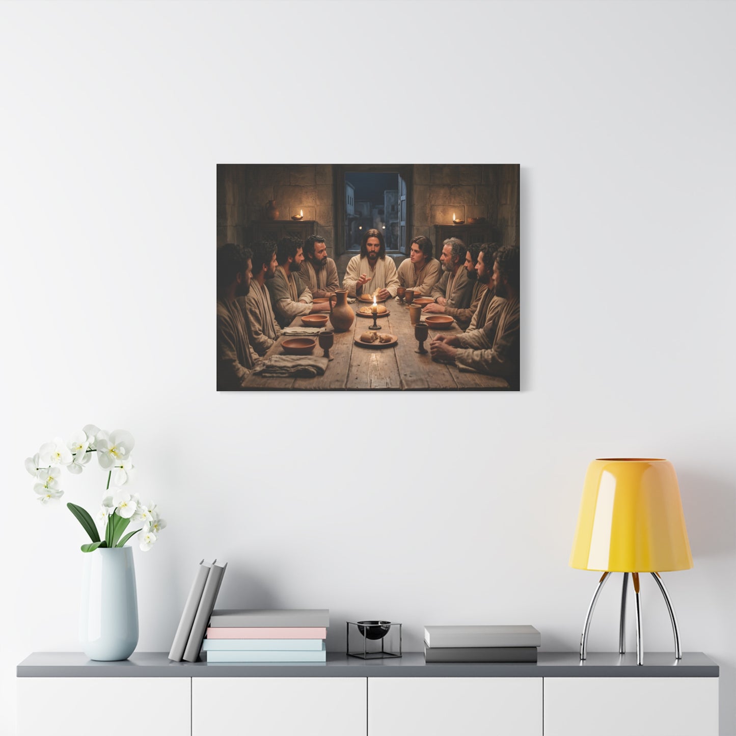 Cool Last Supper Canvas Wall Art Print Large Religious Biblical Faith Home Decor Christian Wall Art Ready to Hang for Living Room