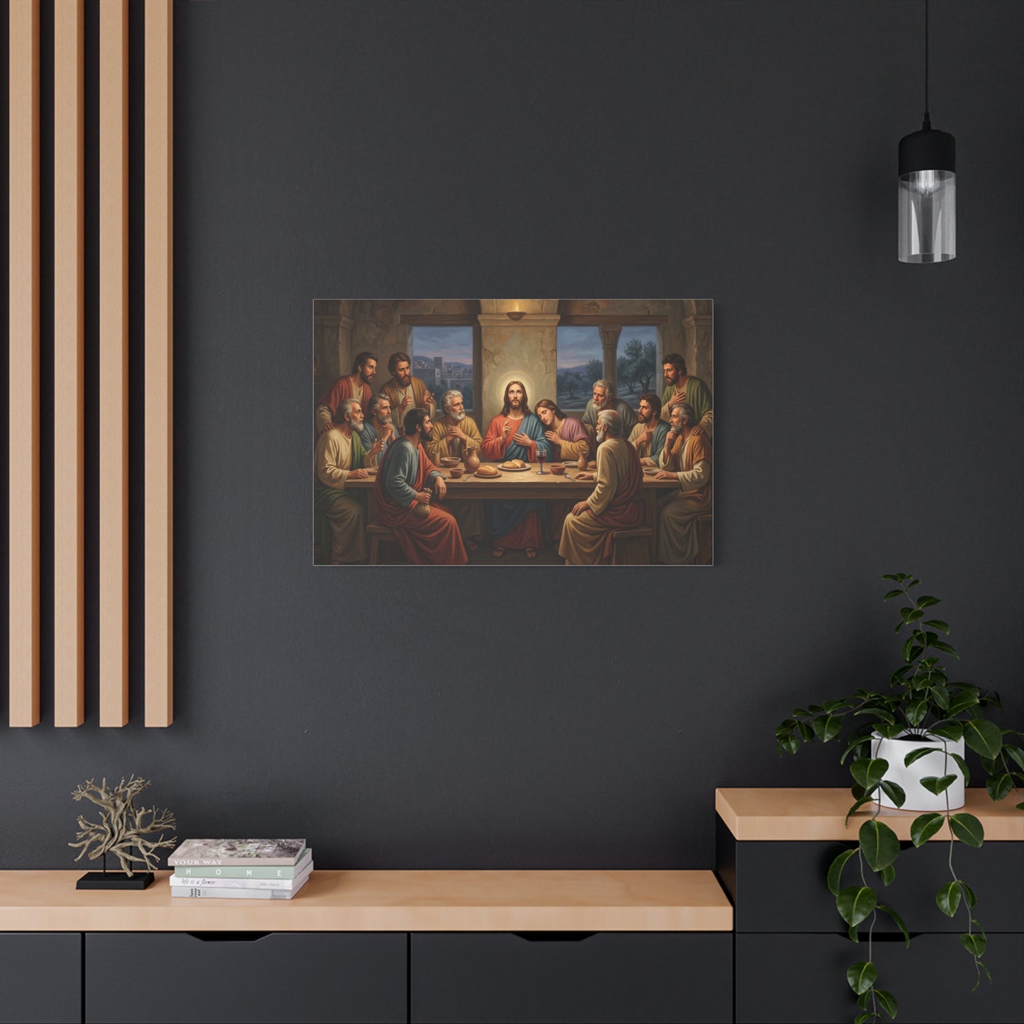 Cool Last Supper Canvas Wall Art Print Large Religious Biblical Faith Home Decor Christian Wall Art Ready to Hang for Living Room