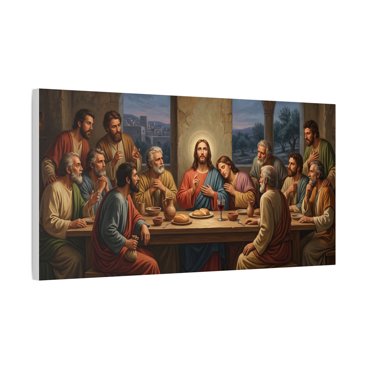 Cool Last Supper Canvas Wall Art Print Large Religious Biblical Faith Home Decor Christian Wall Art Ready to Hang for Living Room