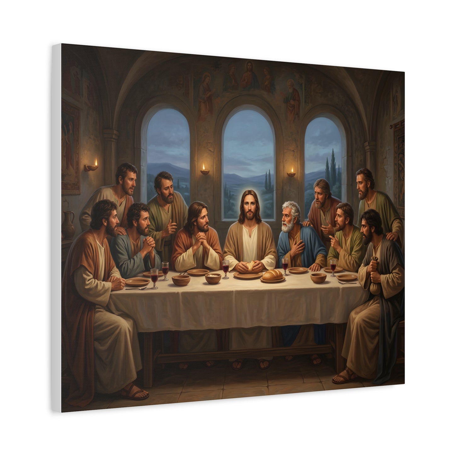Cool Last Supper Canvas Wall Art Print Large Religious Biblical Faith Home Decor Christian Wall Art Ready to Hang for Living Room