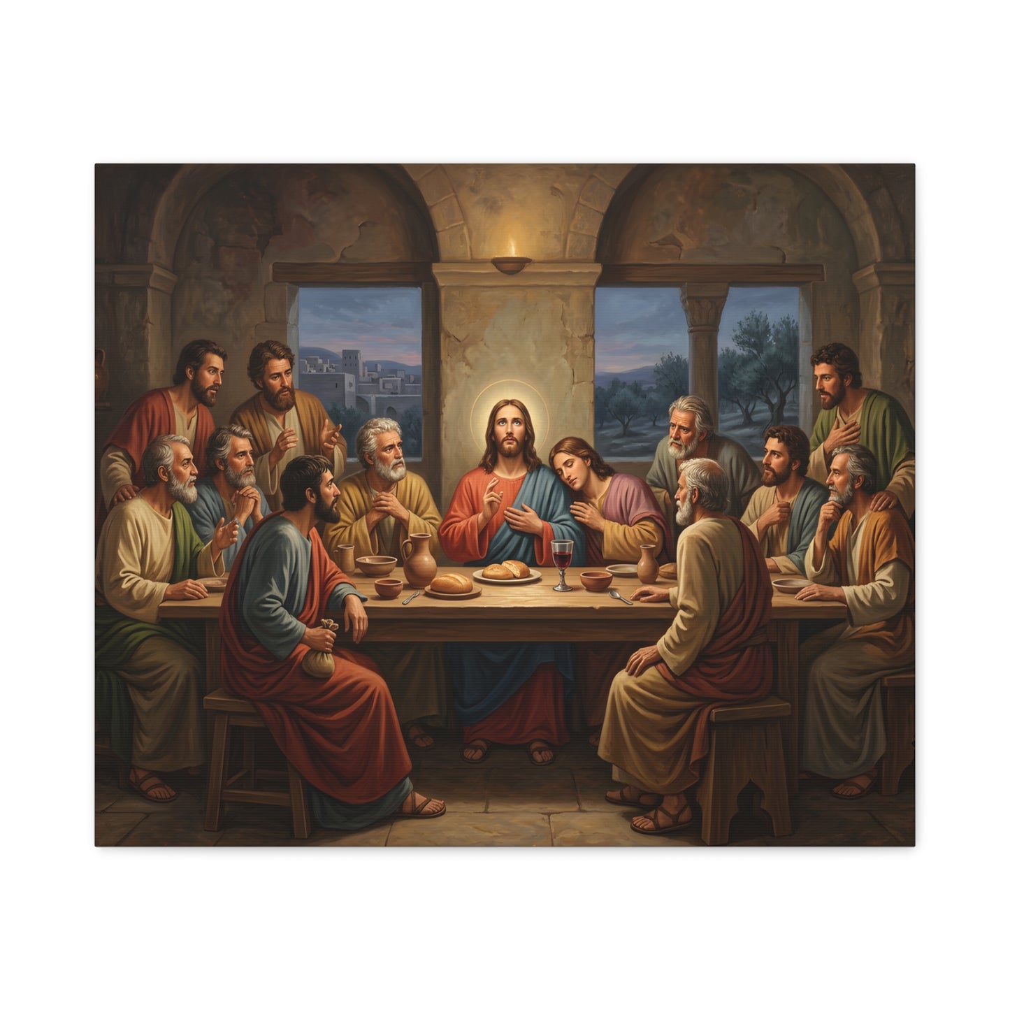 Cool Last Supper Canvas Wall Art Print Large Religious Biblical Faith Home Decor Christian Wall Art Ready to Hang for Living Room