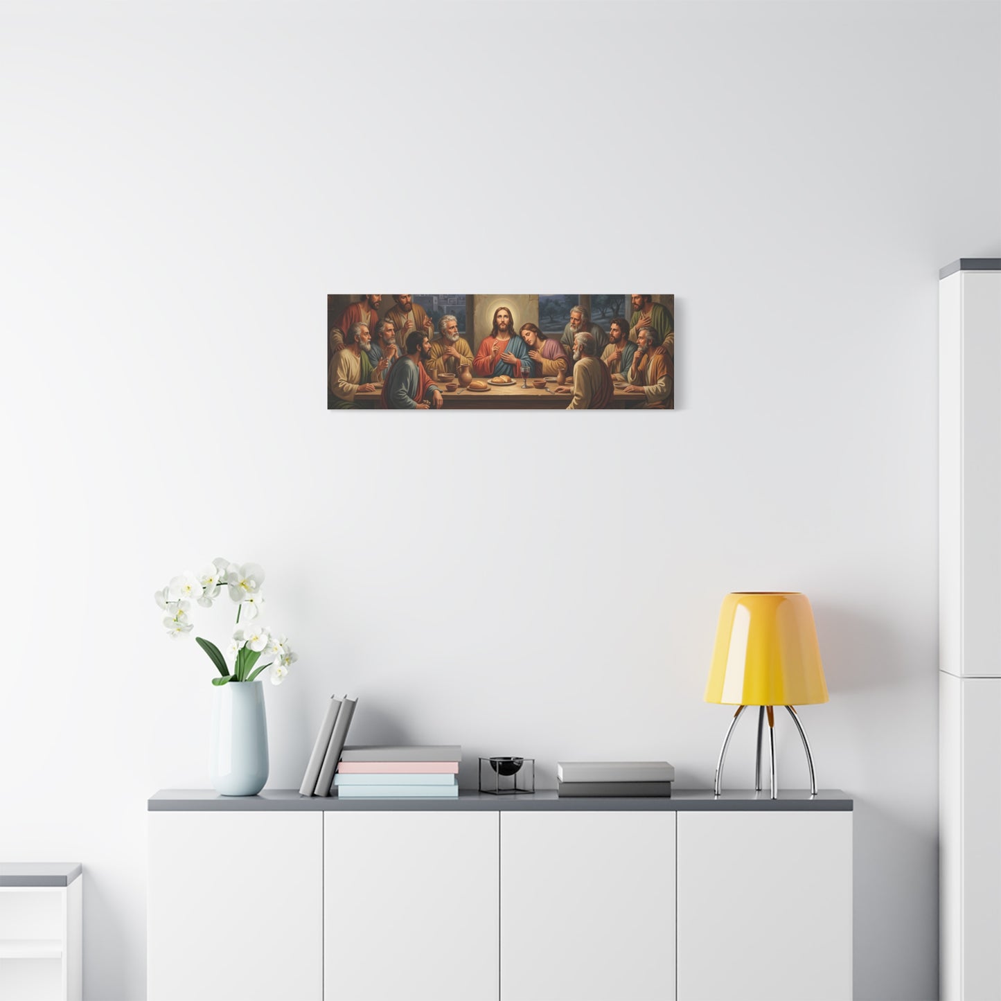 Cool Last Supper Canvas Wall Art Print Large Religious Biblical Faith Home Decor Christian Wall Art Ready to Hang for Living Room