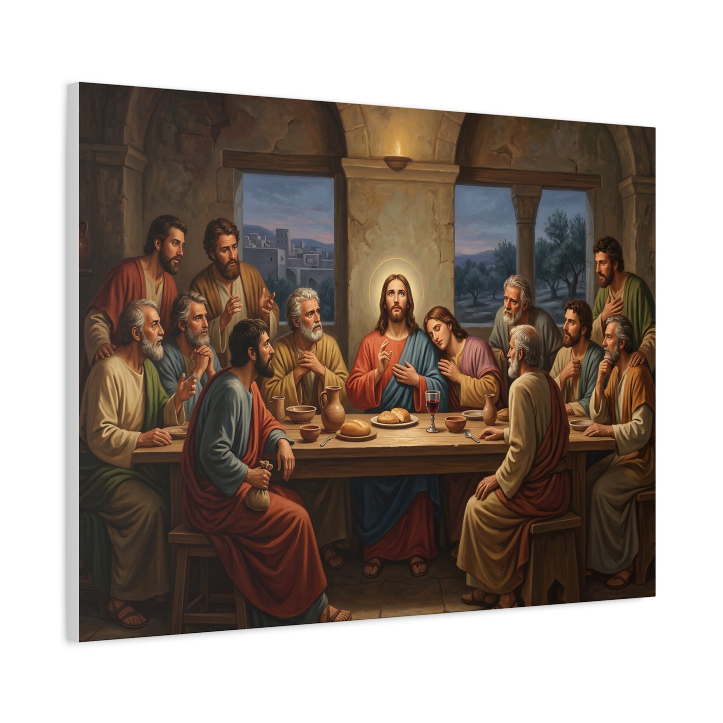 Cool Last Supper Canvas Wall Art Print Large Religious Biblical Faith Home Decor Christian Wall Art Ready to Hang for Living Room