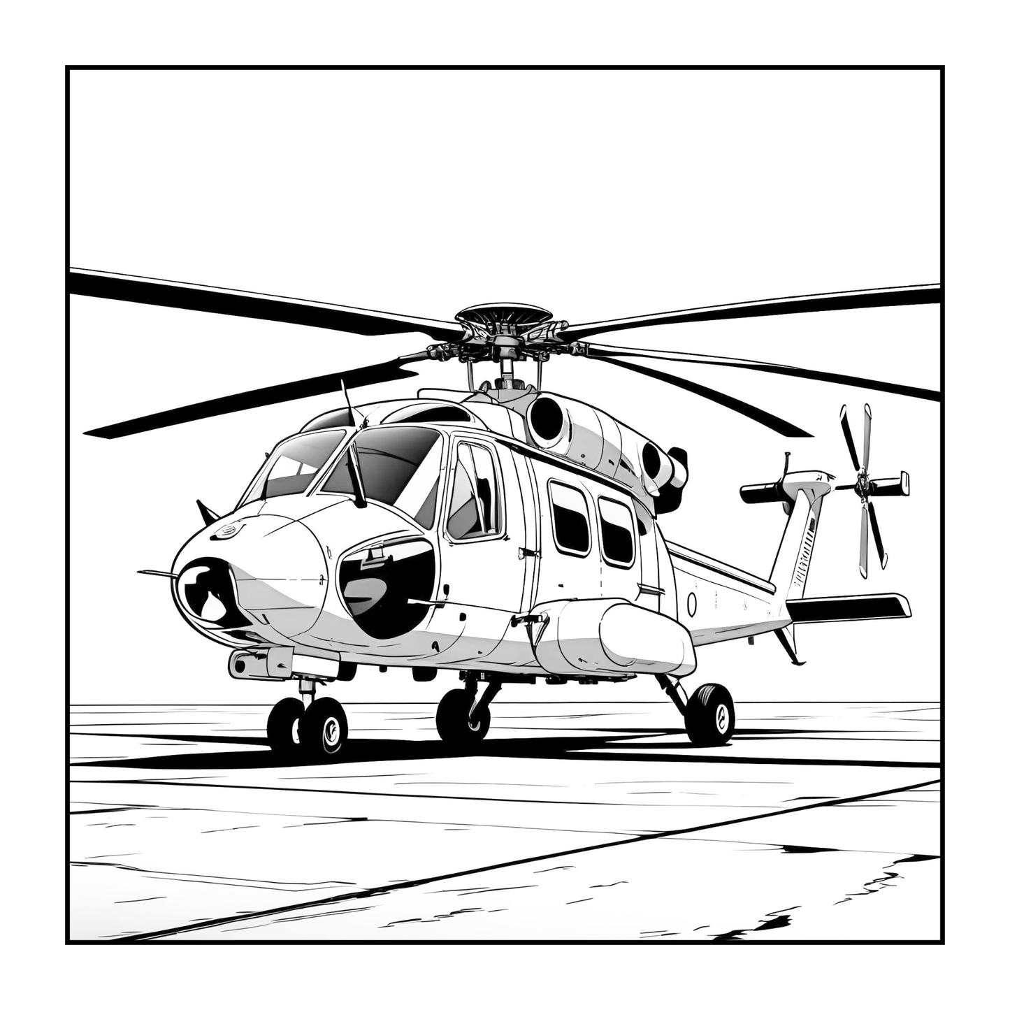 Military Helicopter Coloring Book Gift for Adults Kids Boys Girls Teens 50 Pages Single Sided Coloring Activity Book for Children