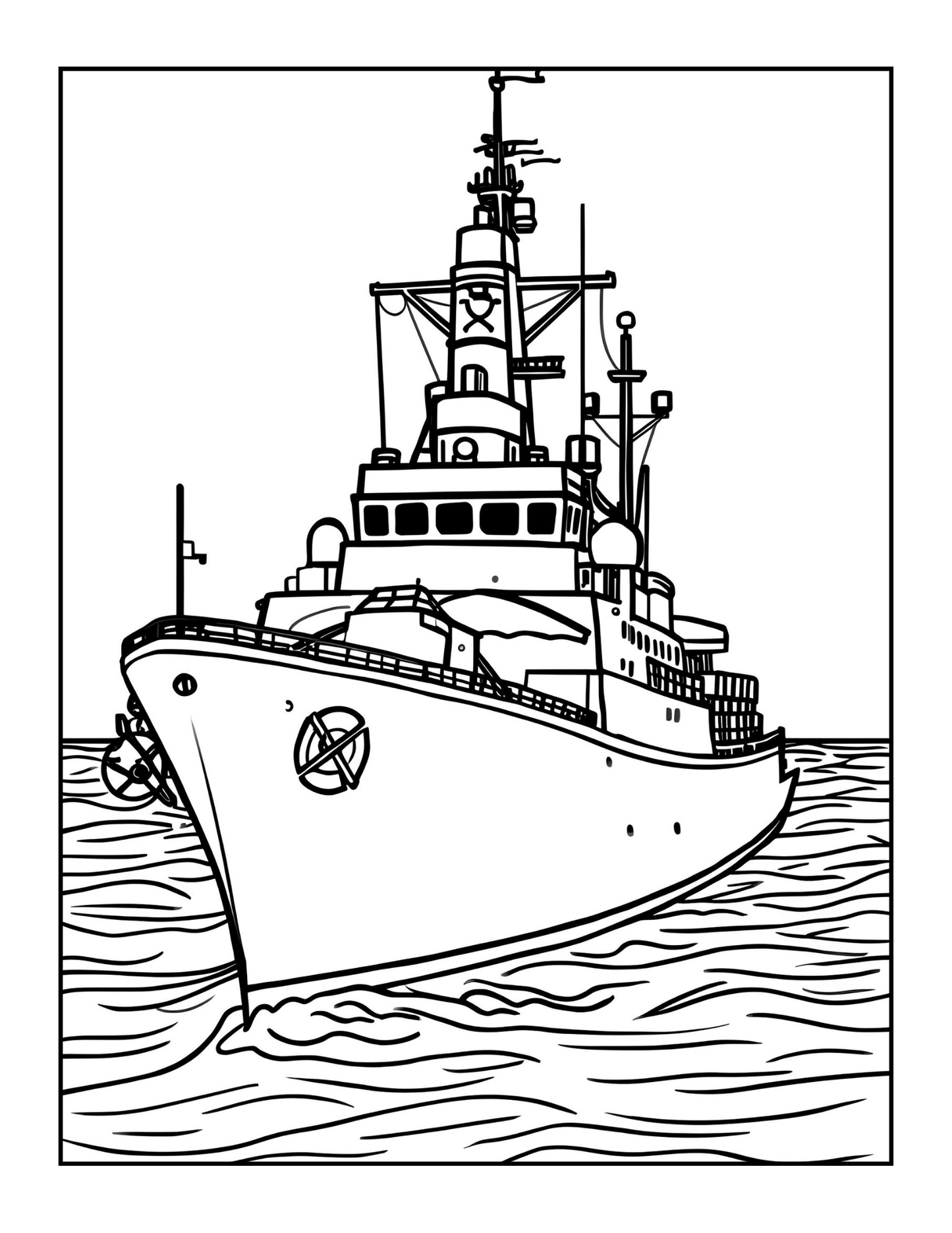 Navy Ship Coloring Book for Adults Men Women Kids Boys Girls Teens Military Navy Coloring Pages Children Navy Carrier Ship Coloring Sheets