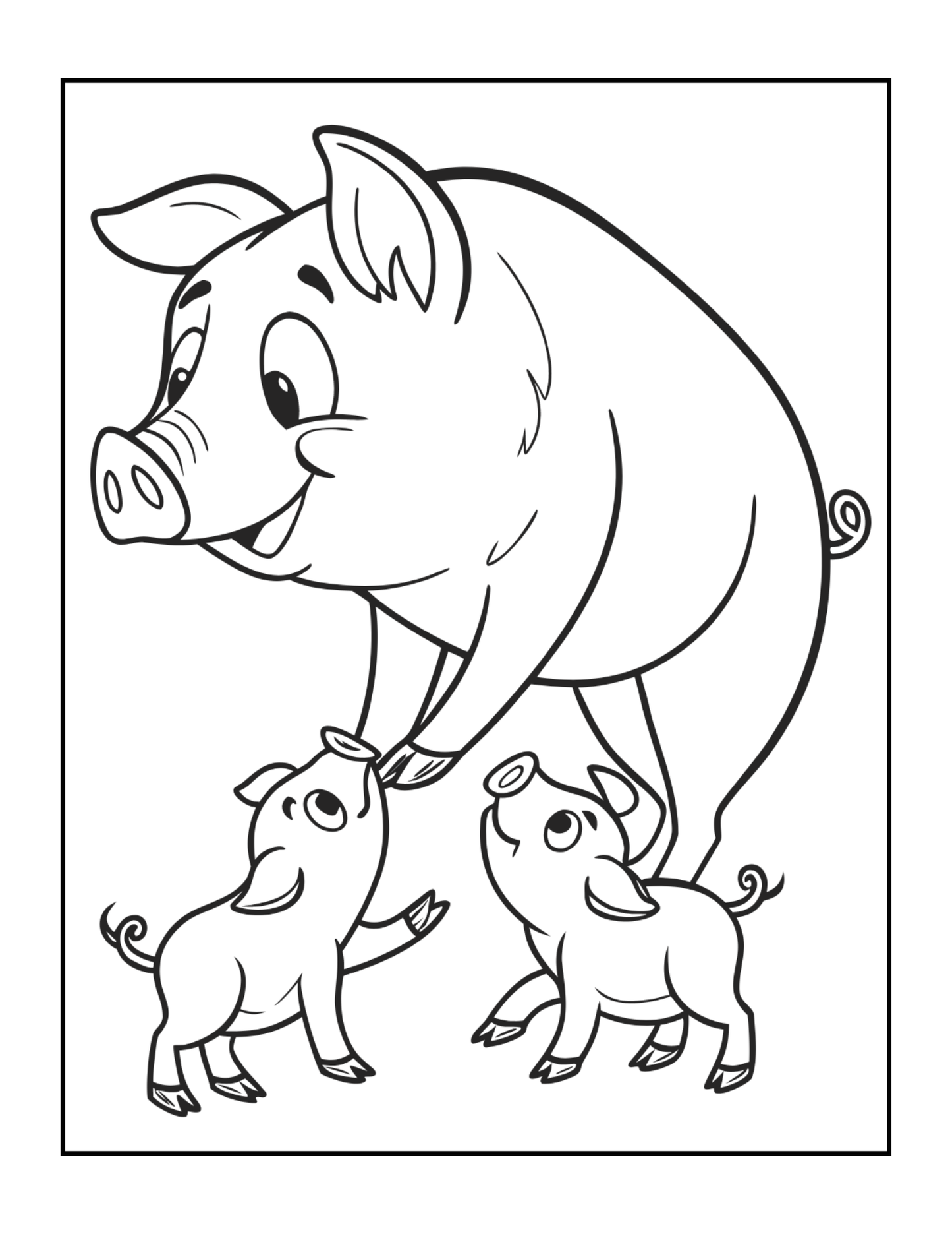 50 Pages Single Sided Cute Pig Coloring Book Gift for Adults Men Women Kids Young Boys Girls Teens Cool Piggy Coloring Activity Book