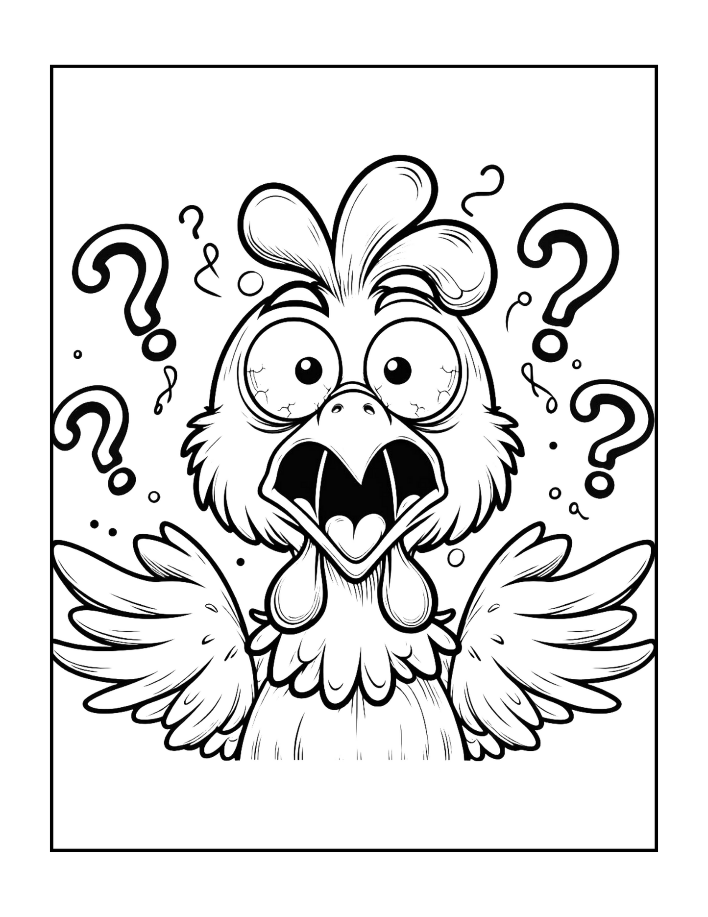 Cute Funny Chicken Coloring Book Gift for Adults Kids Boys Girls Teens Bold and Easy Chicken Bird Coloring Sheets for Children Relaxation