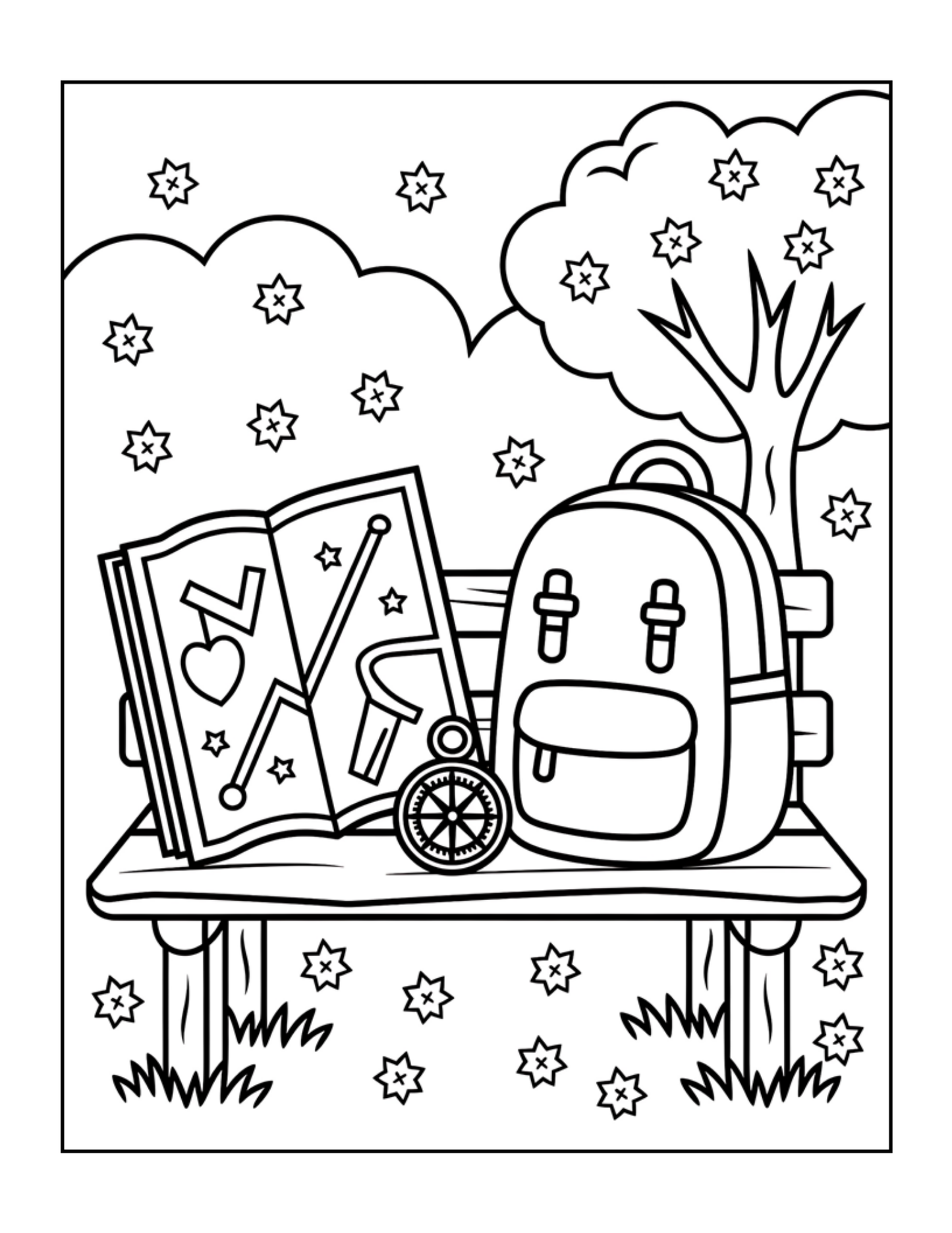 Bold and Easy Cozy Camping Coloring Book Gift for Adults Men Women Kids Boys Girls Young Teens Summer Camp Camping Coloring Sheets Children