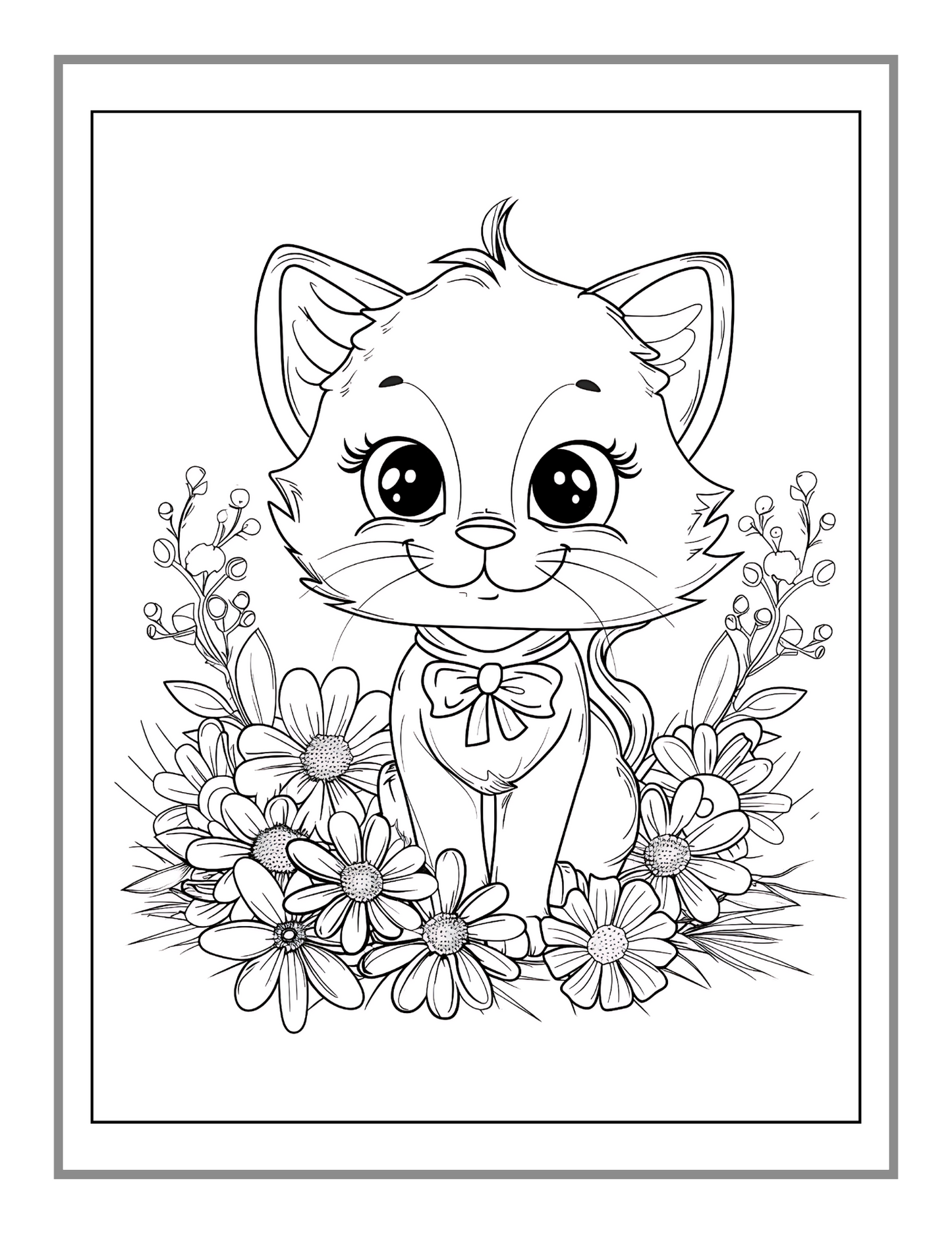 50 Pages Cute Cozy Cat Kitten Kitty Coloring Book Gift for Cat Lover Pet Owner Men Women Adults Kids Boys Girls Teen Bold Easy Coloring Book