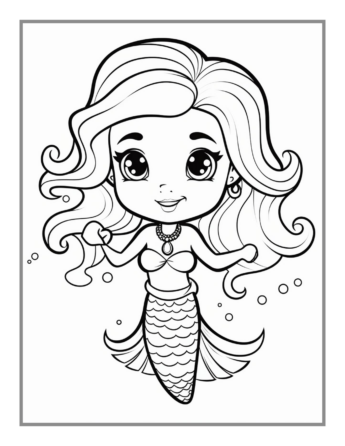 Cute Easy Mermaid Coloring Book Gift for Kids Boys Girls Teens 50 Pages Cool Princess Mermaid Coloring Sheets for Children Students