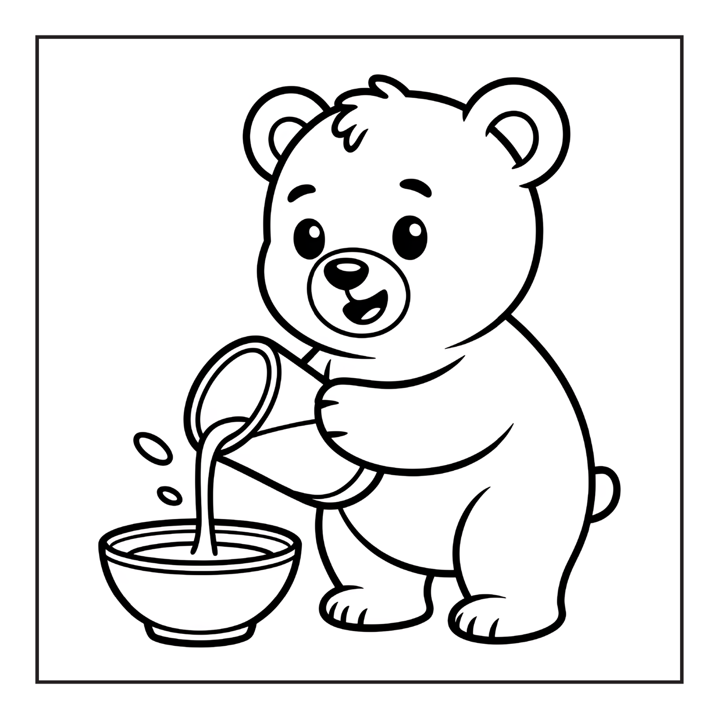Cute Brown Bear Coloring Book Gift for Adults Kids Men Women Young Boys Girls Teens Cool Cozy Teddy Bear Coloring Activity Book for Children