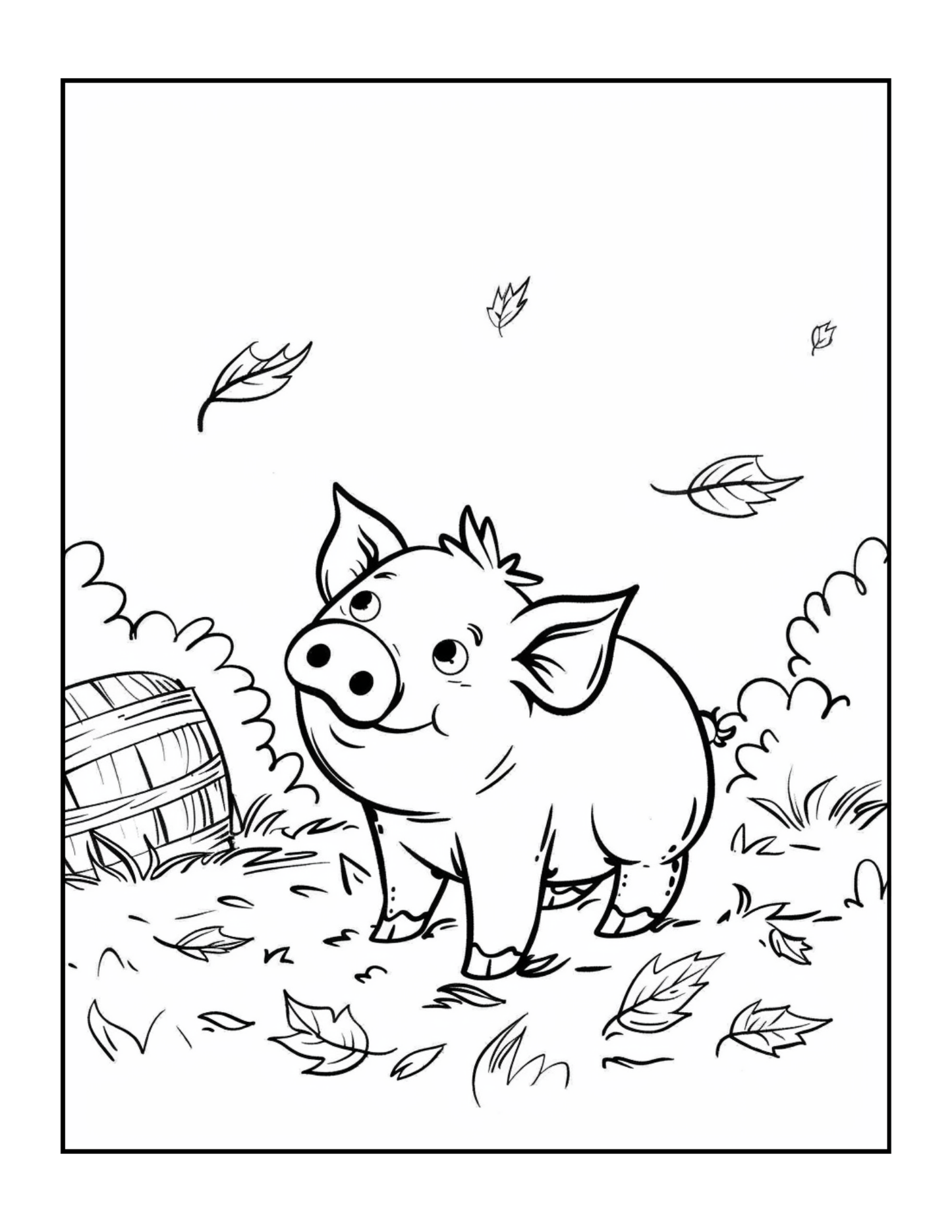 50 Pages Single Sided Cute Pig Coloring Book Gift for Adults Men Women Kids Young Boys Girls Teens Bold and Easy Simple Stress Relief
