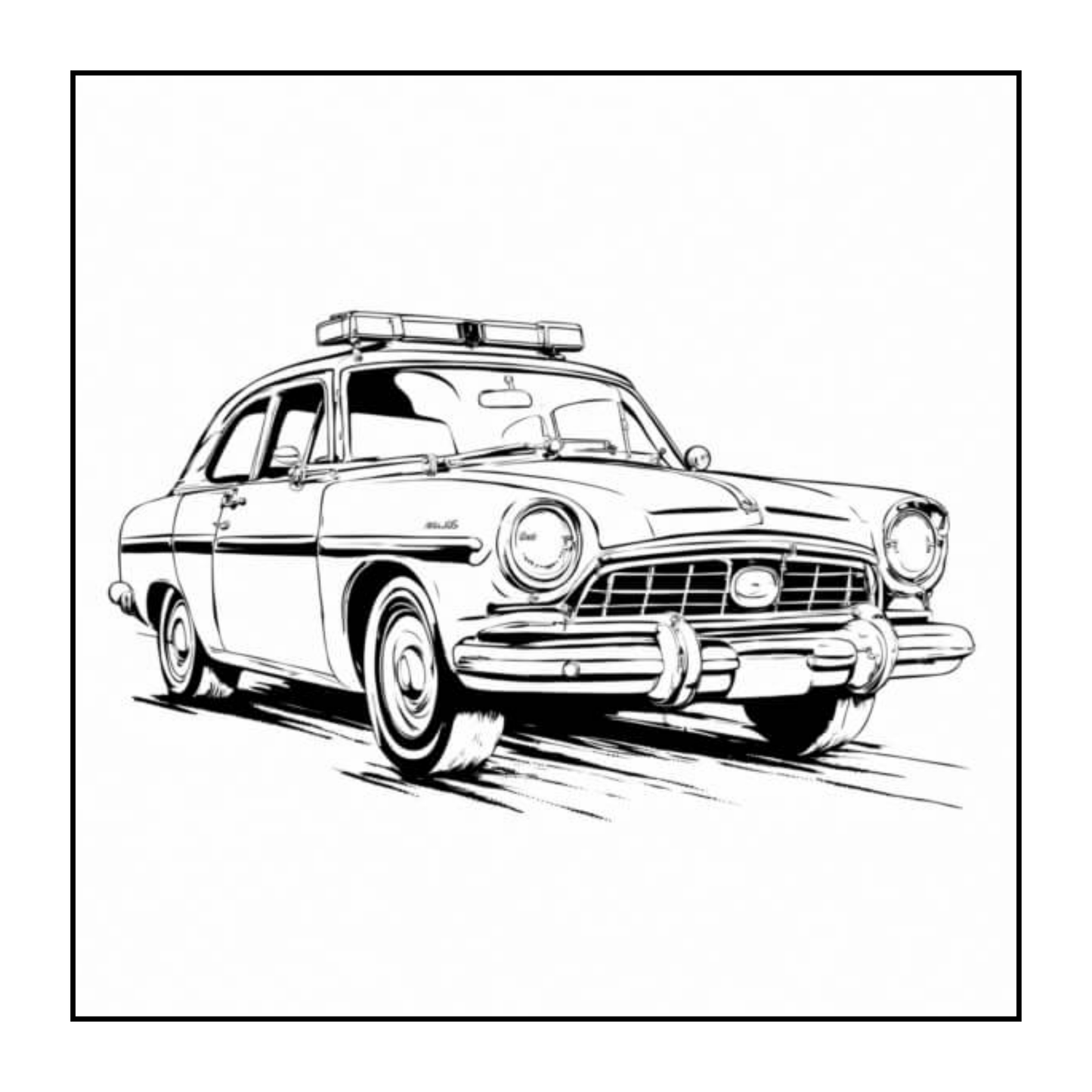 Cool Police Officer Car Coloring Book Gift Adults Kids Boys Girls Teens 50 Pages Single Sided Police Car Coloring Activity Book Children