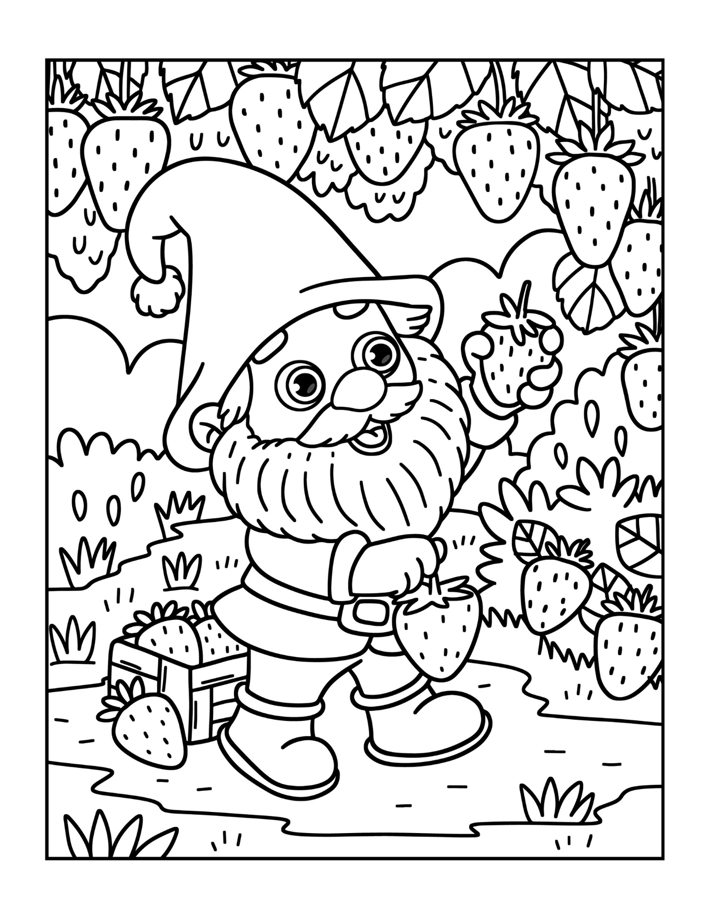 Cozy and Comfy Garden Gnomes Coloring Book Gift for Adults Men Women Kids Young Boys Girls Teens Cute Enchanted Gnome Coloring Pages