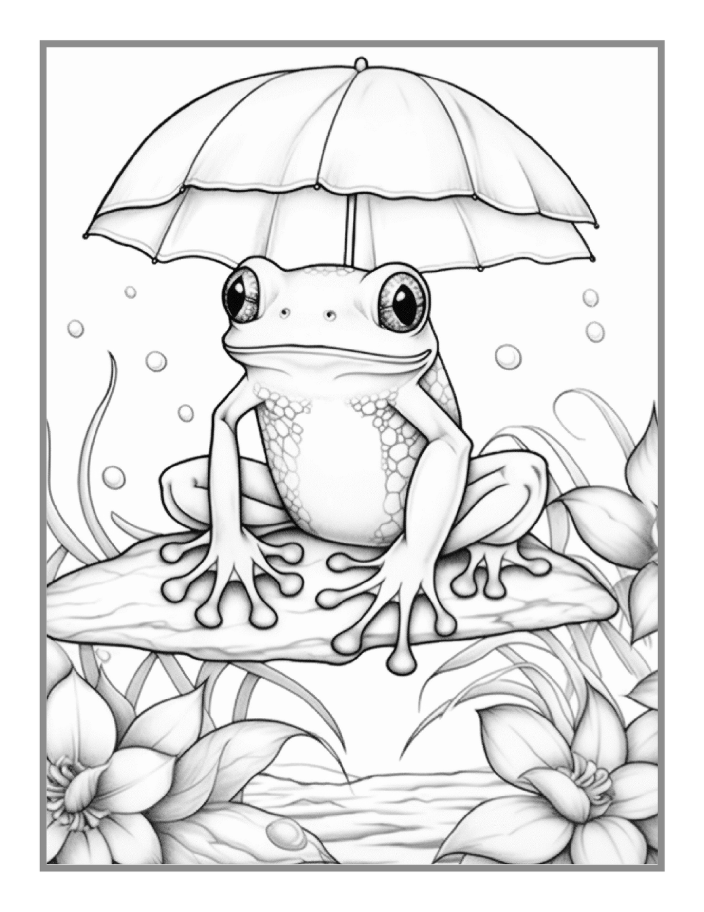 50 Pages Cute Frog Toad Coloring Book Gift for Adults Kids Men Women Boys Girls Teens Cool Frog Toad Coloring Pages Frog Coloring Sheets