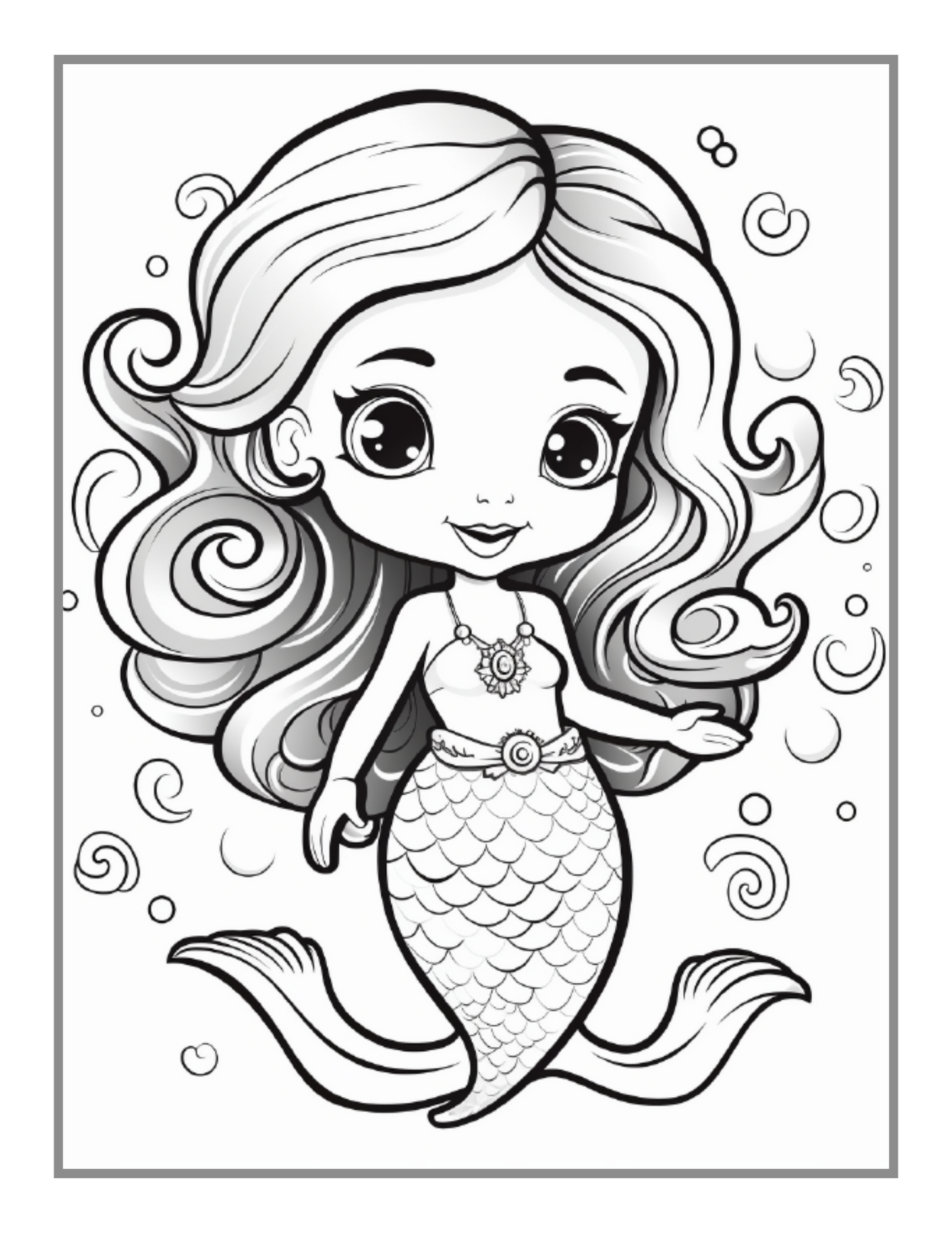 50 Pages Cute Easy Mermaid Coloring Book Gift for Kids Boys Girls Teens Sea Creature Mermaid Coloring Activity Book Adults Kids Relaxation