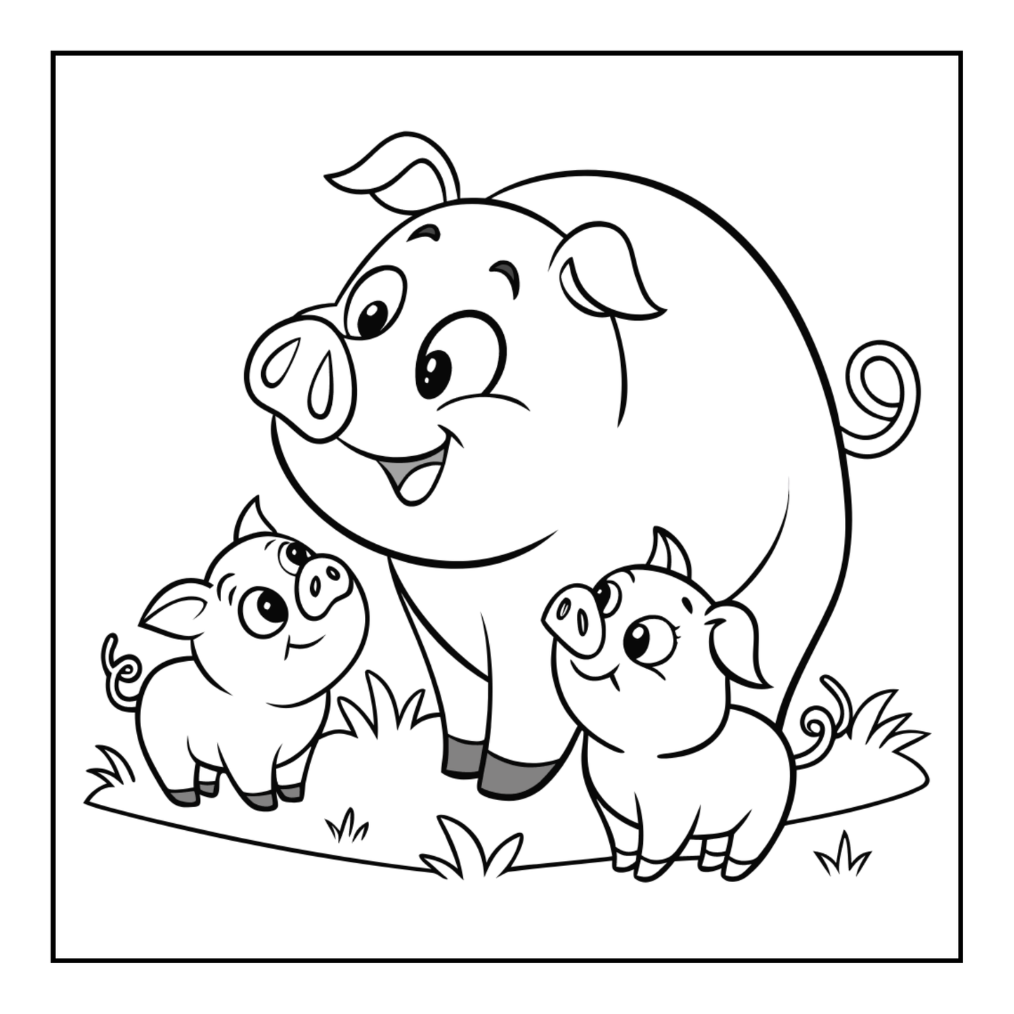 50 Pages Single Sided Cute Pig Coloring Book Gift for Adults Men Women Kids Young Boys Girls Teens Cool Piggy Coloring Activity Book
