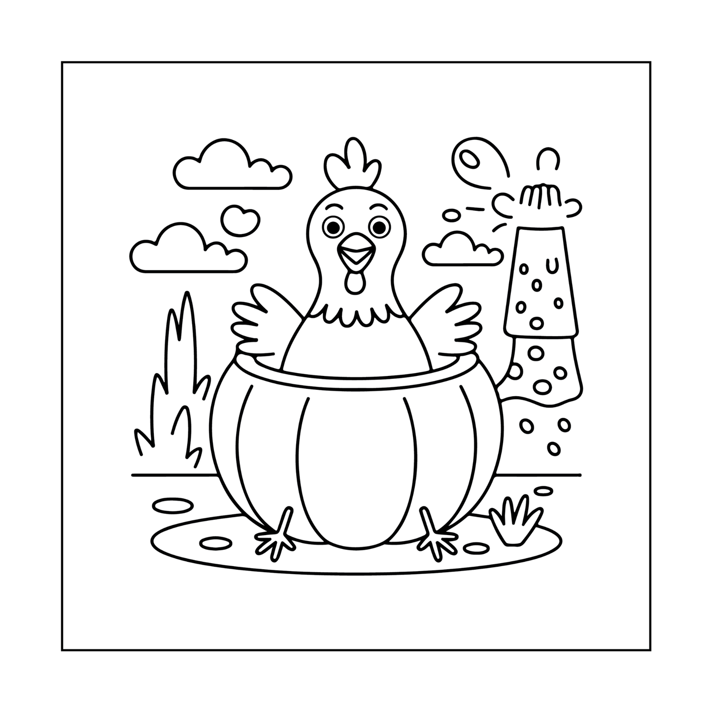 Cute Funny Chicken Coloring Book Gift for Adults Kids Boys Girls Teens Bold and Easy Chicken Bird Coloring Sheets for Children Relaxation