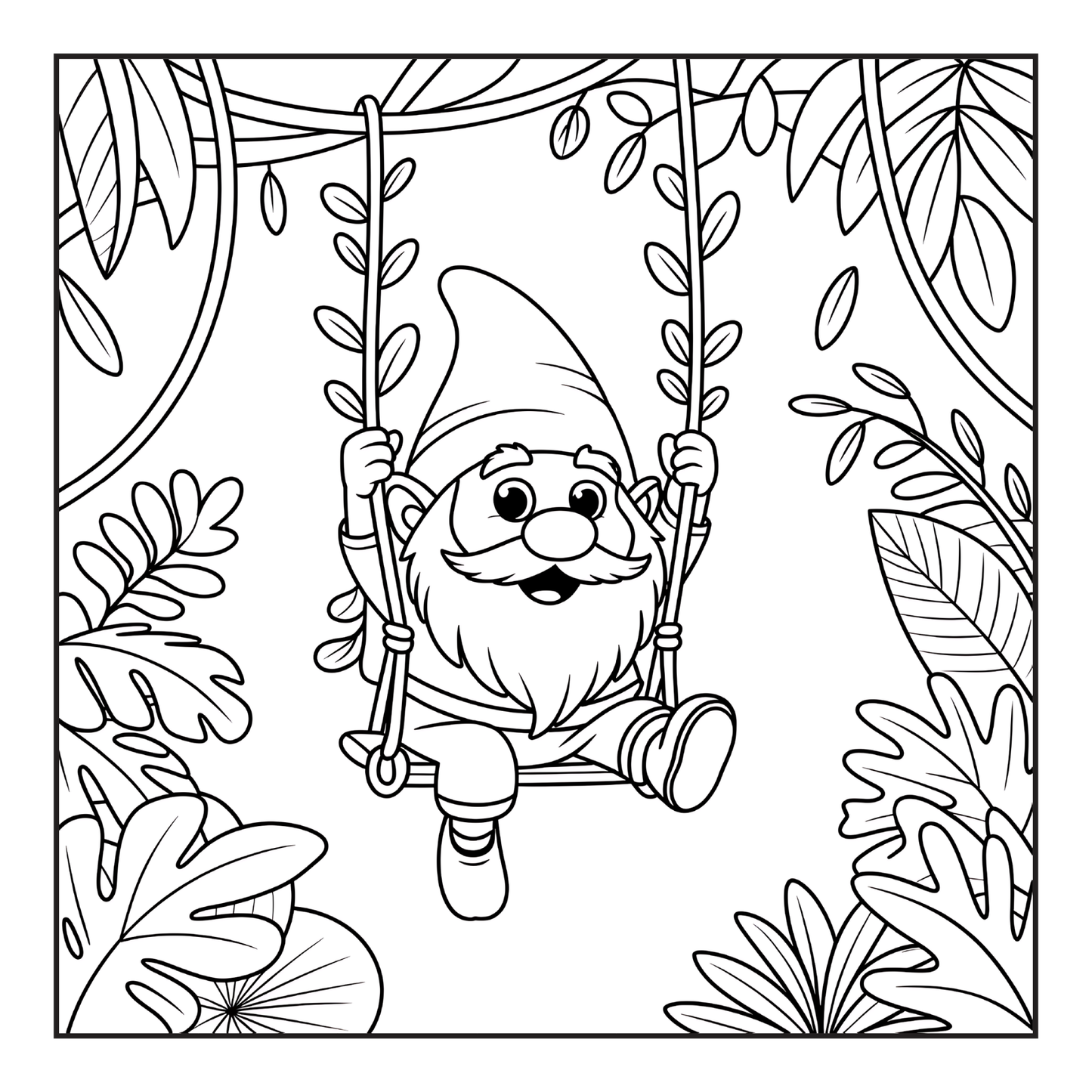 Cozy and Comfy Garden Gnomes Coloring Book Gift for Adults Men Women Kids Boys Girls Teens Bold Easy Simple Whimsical Gnome Coloring Sheets