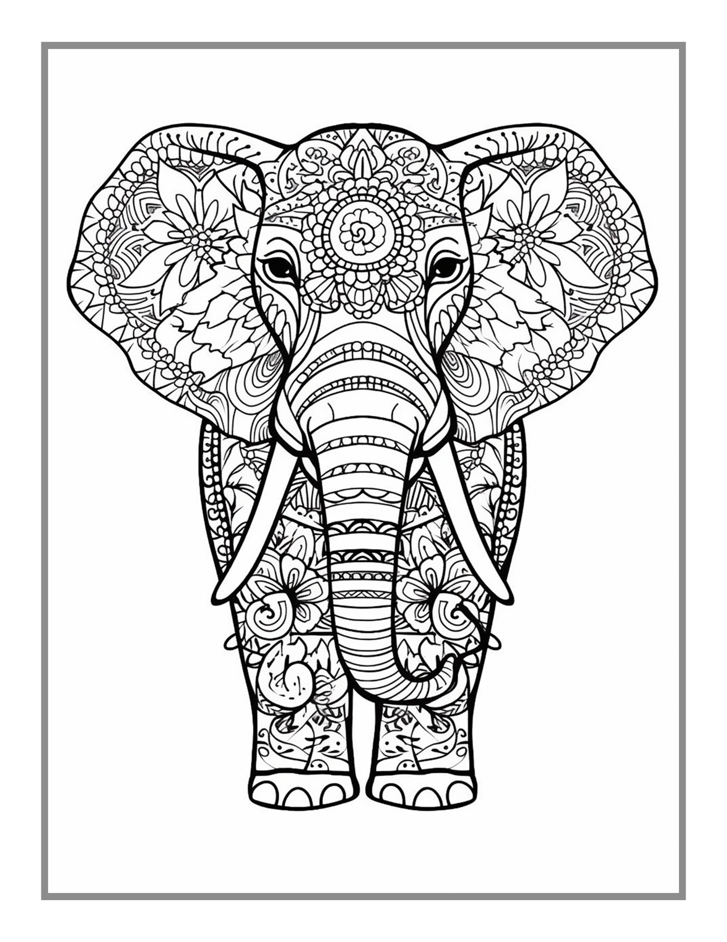 50 Pages Bold and Easy Animal Mandala Coloring Book Gift for Adults Kids Men Women Boys Girls Teens Youth Animal Mandala Coloring Book