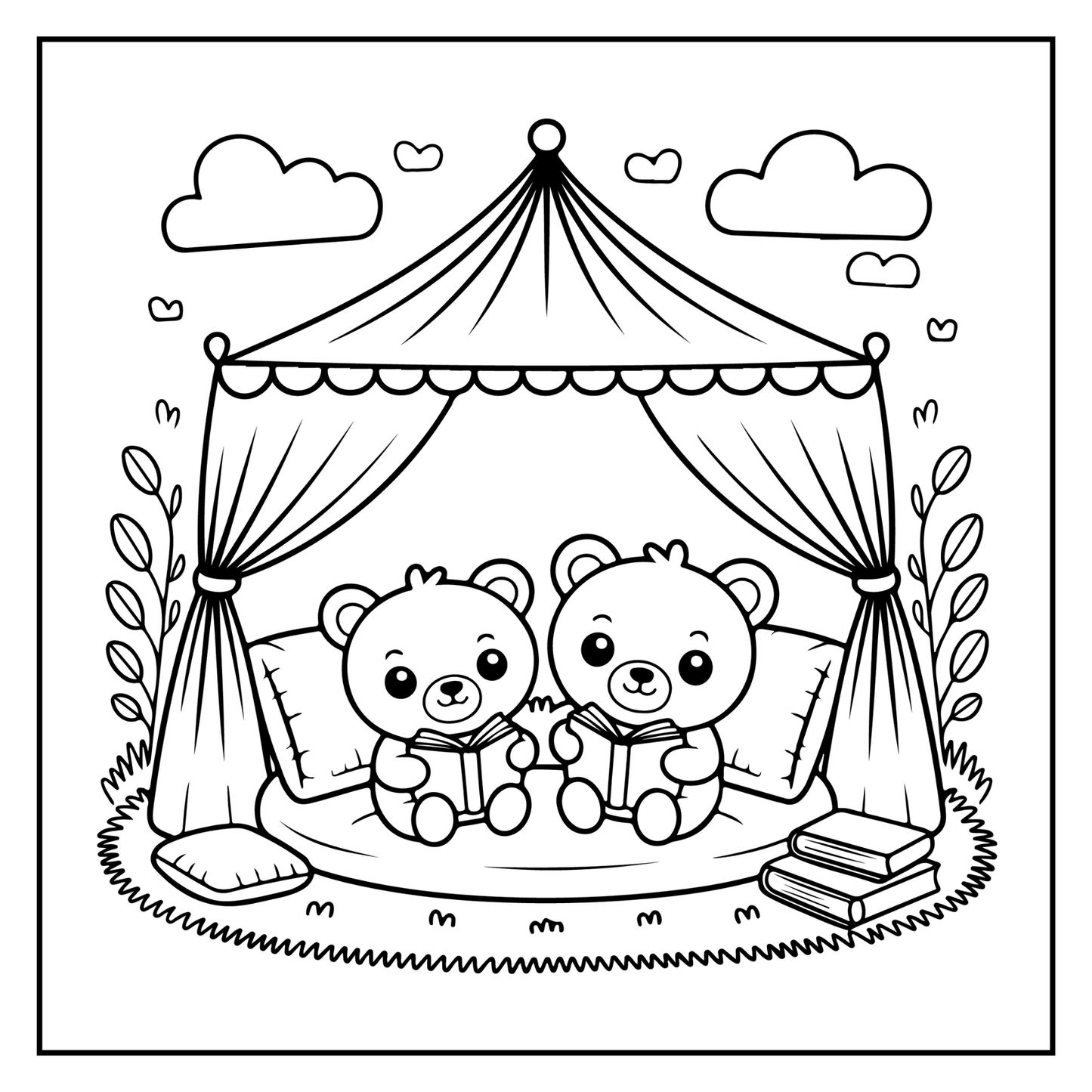 Cute Brown Bear Coloring Book Gift for Adults Kids Men Women Young Boys Girls Teens Cool Cozy Teddy Bear Coloring Activity Book for Children