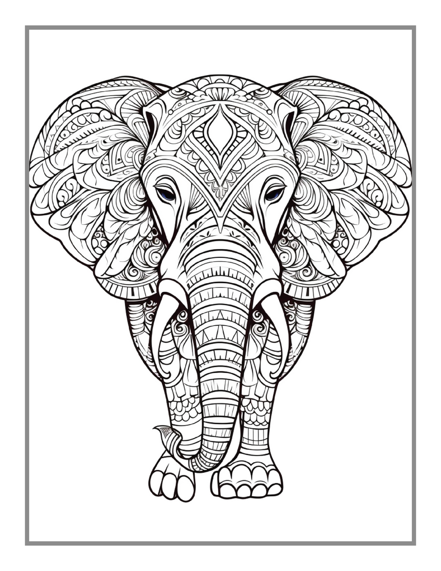 50 Pages Bold and Easy Animal Mandala Coloring Book Gift for Adults Kids Men Women Boys Girls Teens Youth Wild Animal Lover Animal Mandala