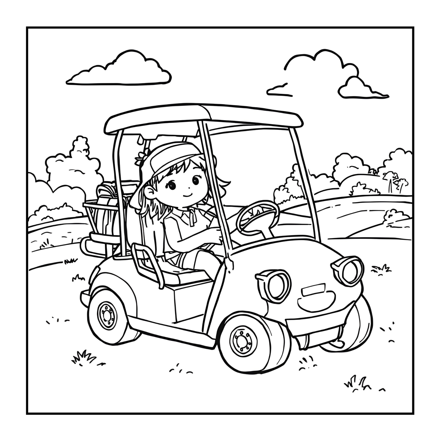 Golf Player Golfer Coloring Book for Adults Men Women Kids Boys Girls Teens Youth Single Sided Golfing Coloring Activity Book for Children