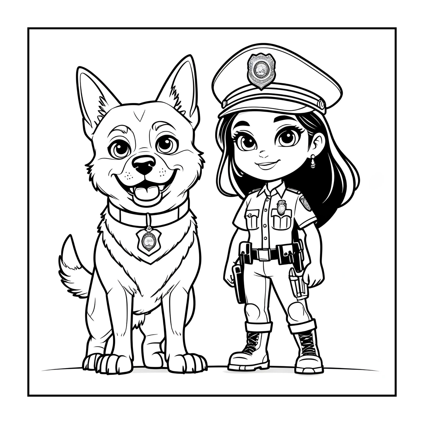 Cool Police Officer Coloring Book Gift for Adults Kids Boys Girls Teens 50 Pages Single Sided Police Coloring Activity Book for Children