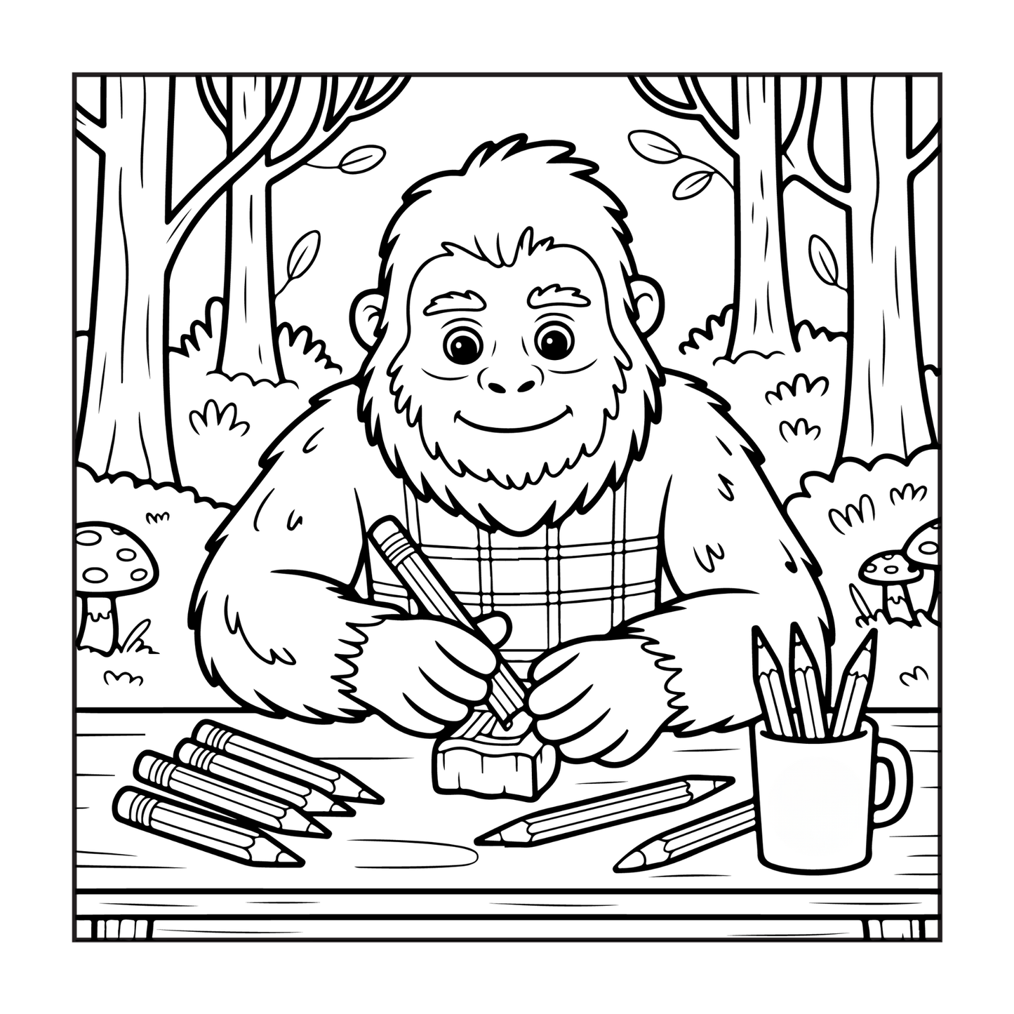 Cute Bigfoot Sasquatch Coloring Book Gift for Adults Kids Boys Girls Teens Cool Funny Bigfoot Mythical Creature Coloring Activity Book