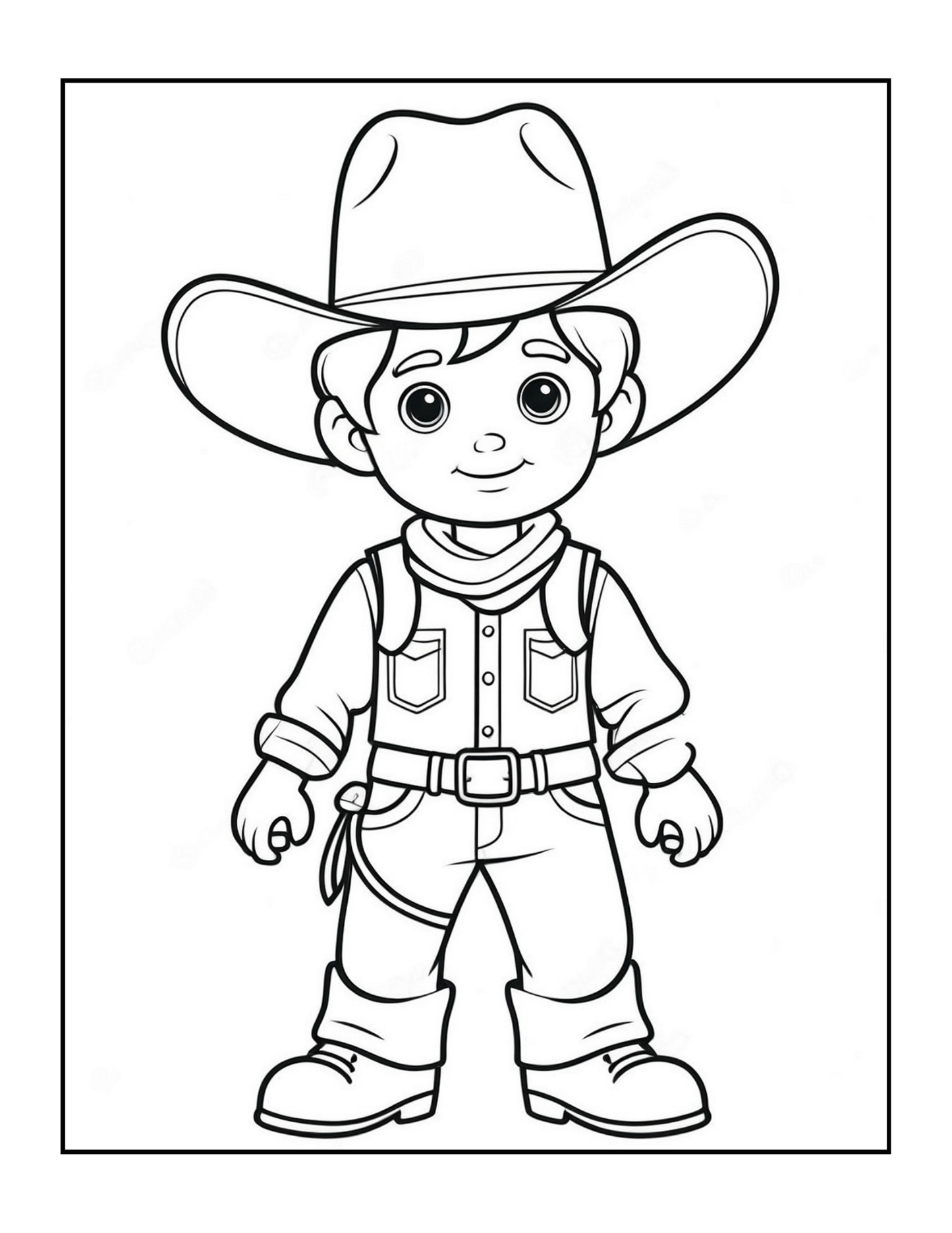 Cowboy Coloring Book Gift for Adults Men Women Kids Young Boys Girls Teens 50 Pages Single Sided Western Cowboy Coloring Activity Book