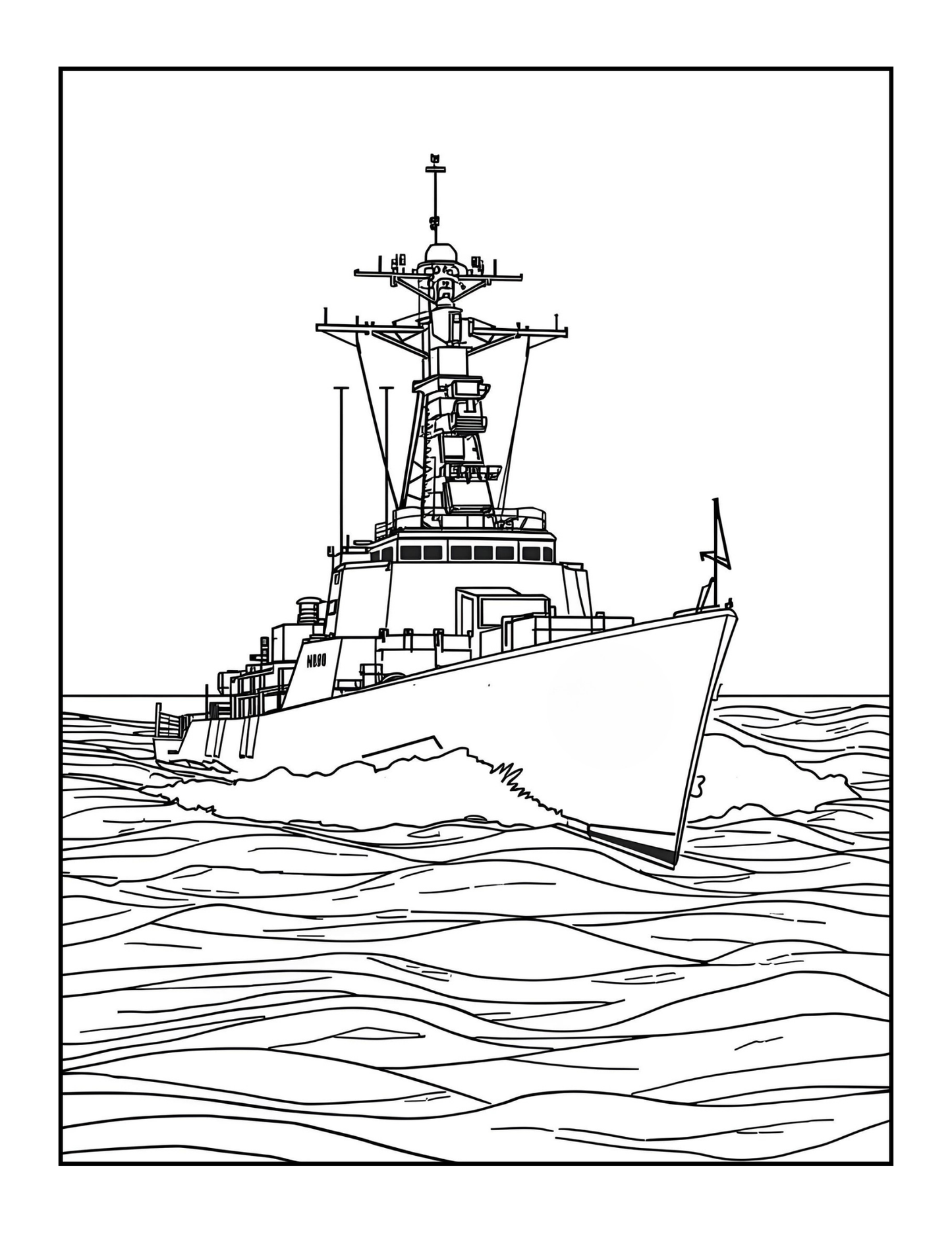 Navy Ship Coloring Book for Adults Men Women Kids Boys Girls Teens Navy Carrier Ship Coloring Sheets Military Navy Coloring Pages Children