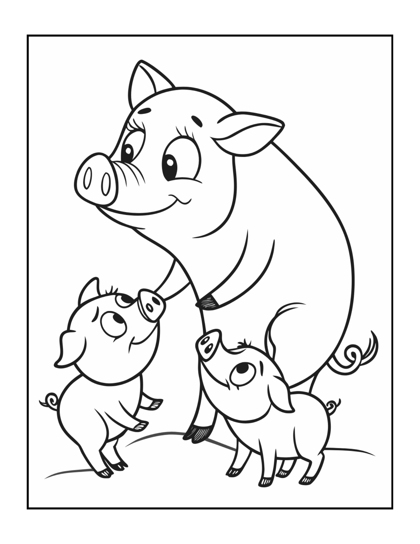 50 Pages Single Sided Cute Pig Coloring Book Gift for Adults Men Women Kids Young Boys Girls Teens Cool Piggy Coloring Activity Book