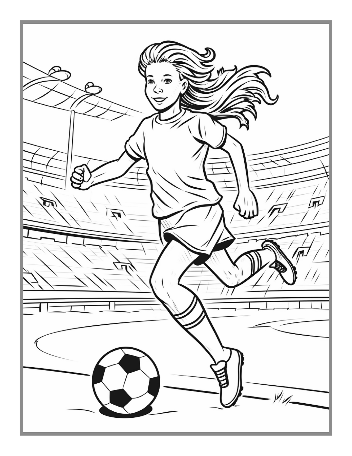 Soccer Football Player Coloring Book Holiday Birthday Gift for Adults Kids Women Girls Teens Youth 50 Pages Soccer Coloring Activity Sheets